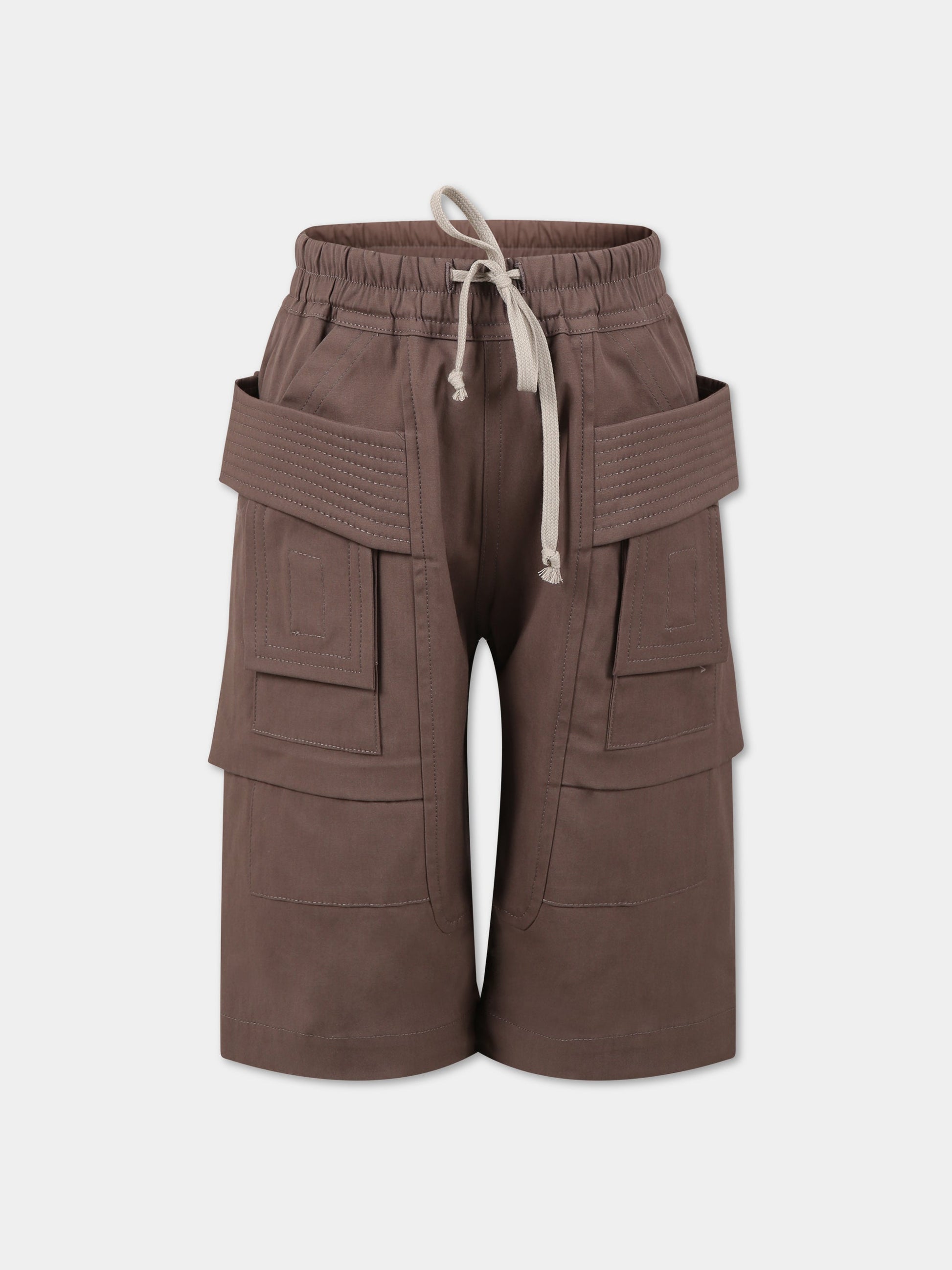 Shorts marrone per bambino,Rick Owens,BG01C7382 TE 34