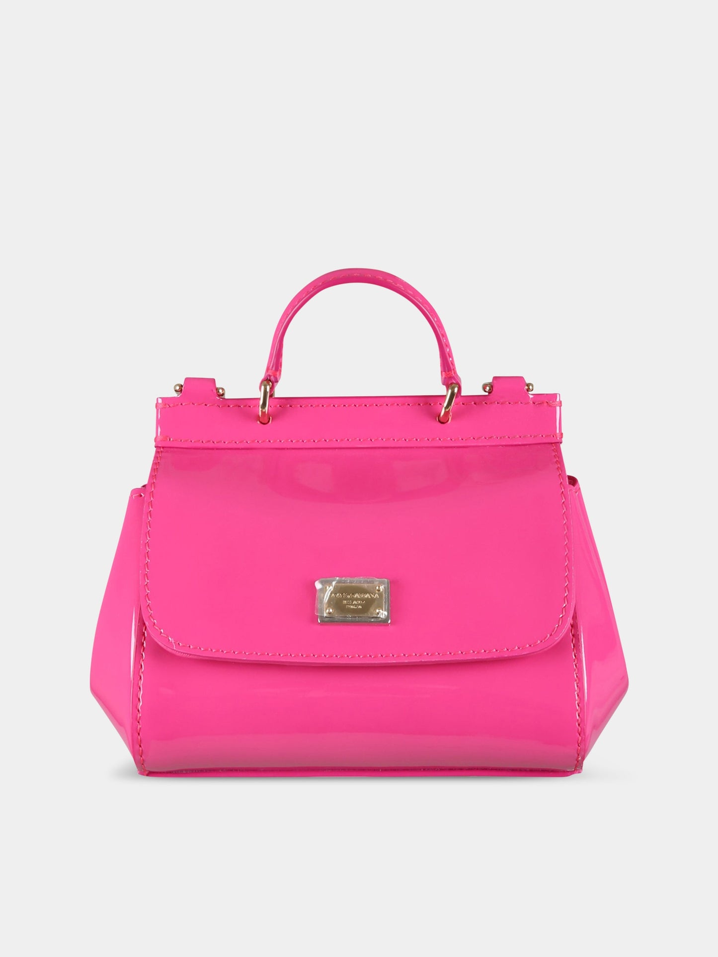 Borsa fucsia Sicily per bambina con logo,Dolce & Gabbana Kids,EB0003 A1067 80411