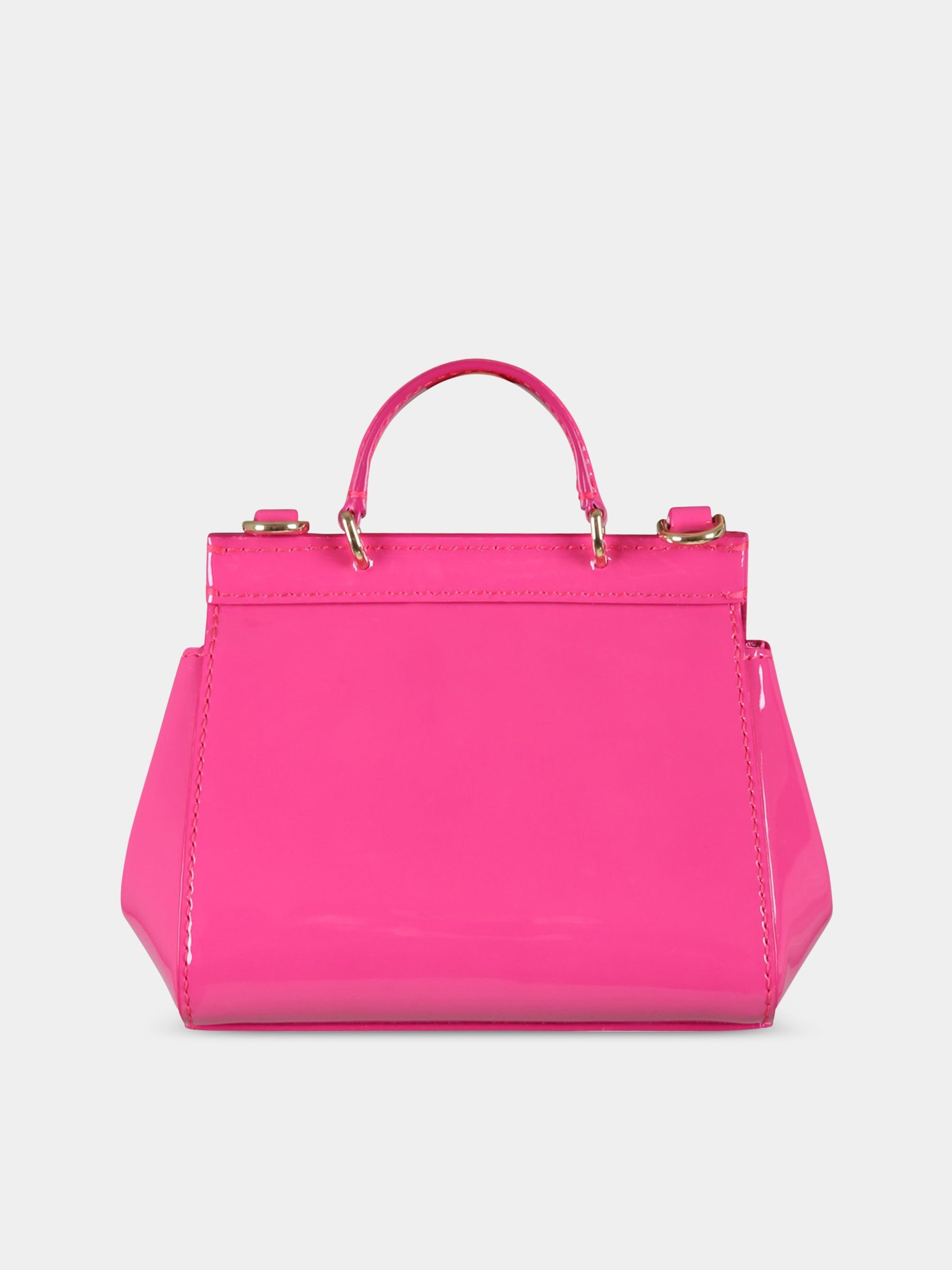 Borsa fucsia Sicily per bambina con logo,Dolce & Gabbana Kids,EB0003 A1067 80411