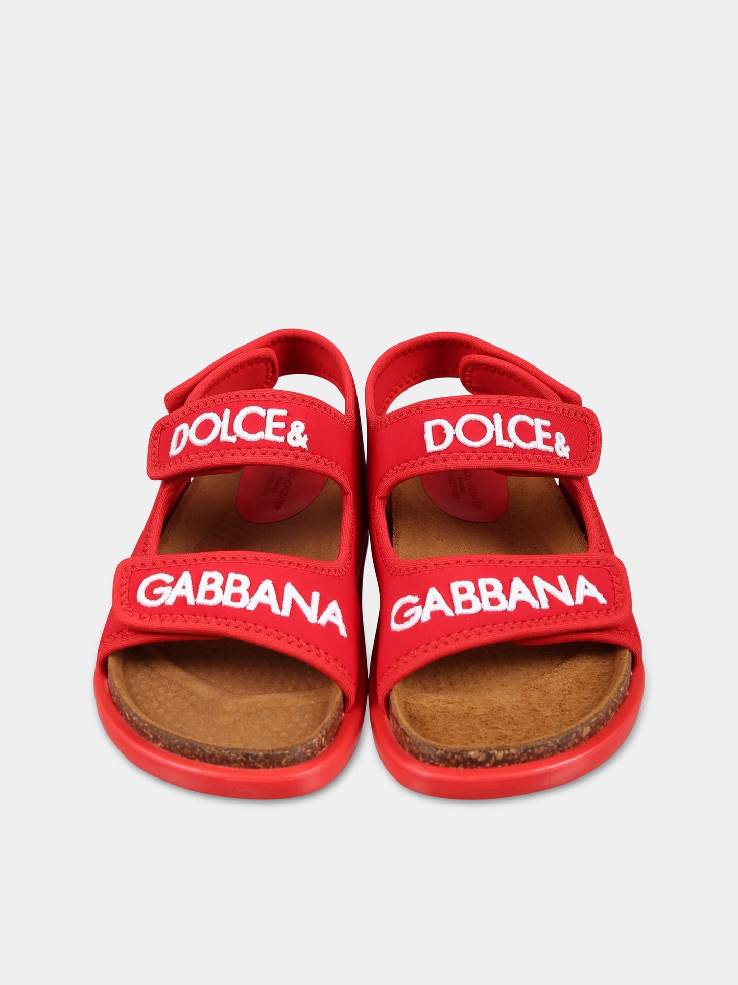 Sandali rossi per bambini con logo,Dolce & Gabbana Kids,DA5128 AQ687 80303