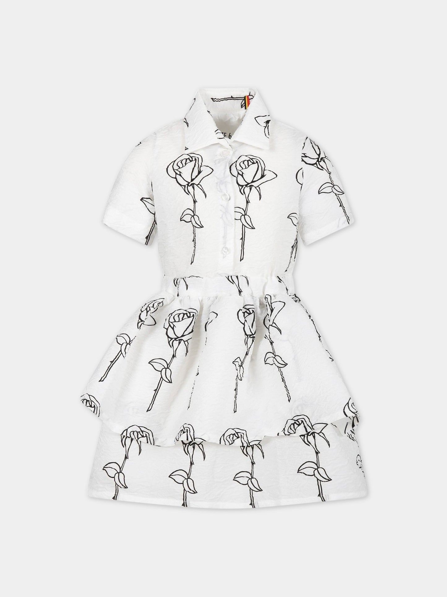 Vestito bianco per bambina con stampa,Caroline Bosmans,SS23 4000 36B 0010A