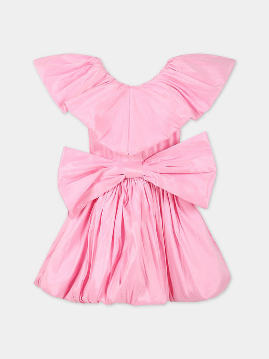 Vestito rosa per bambina con fiocco,Caroline Bosmans,SS23 4022 30 3000