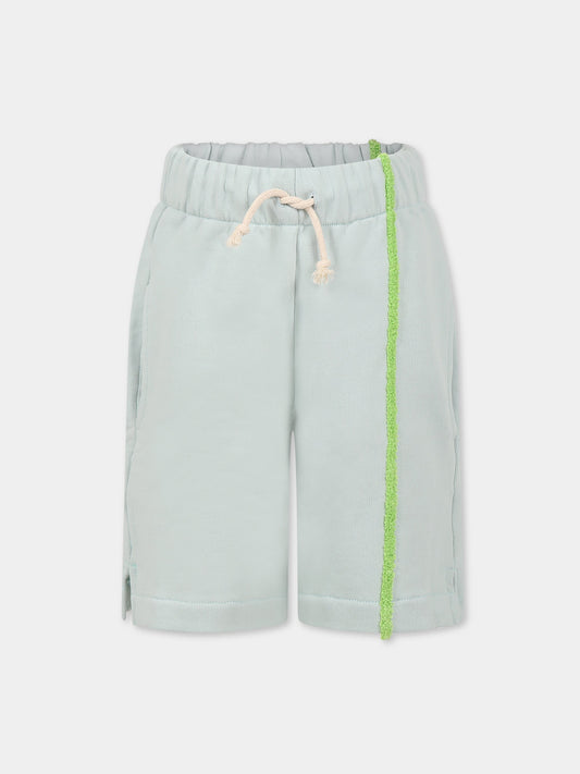 Shorts celeste per bambini con dettaglio verde,Raquette,BAT 005A 67