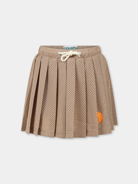 Gonna beige per bambina con stampa,Raquette,RST 001 74