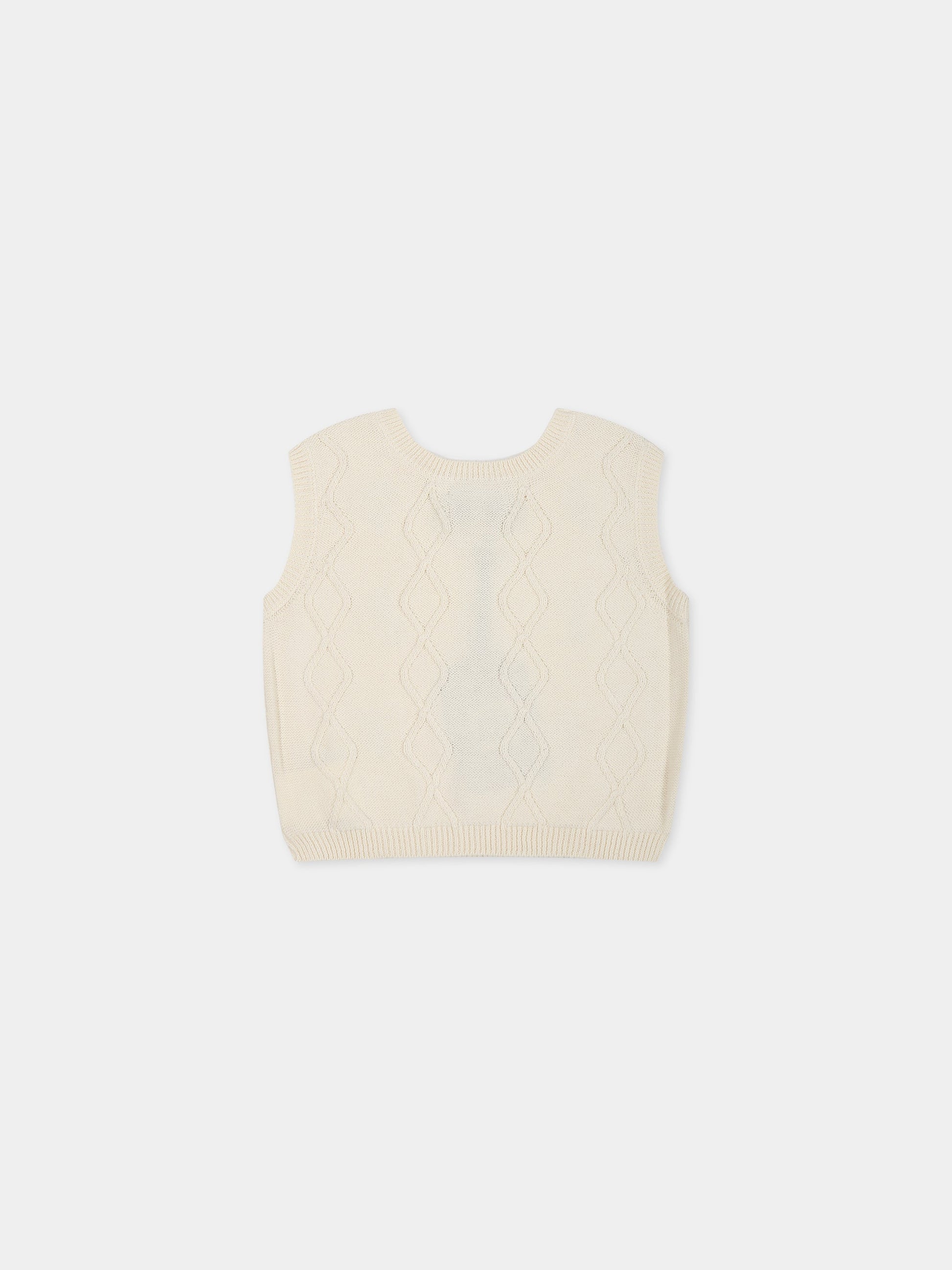 Gilet bianco per bambina con fiori,Coco Au Lait,14COCO11621