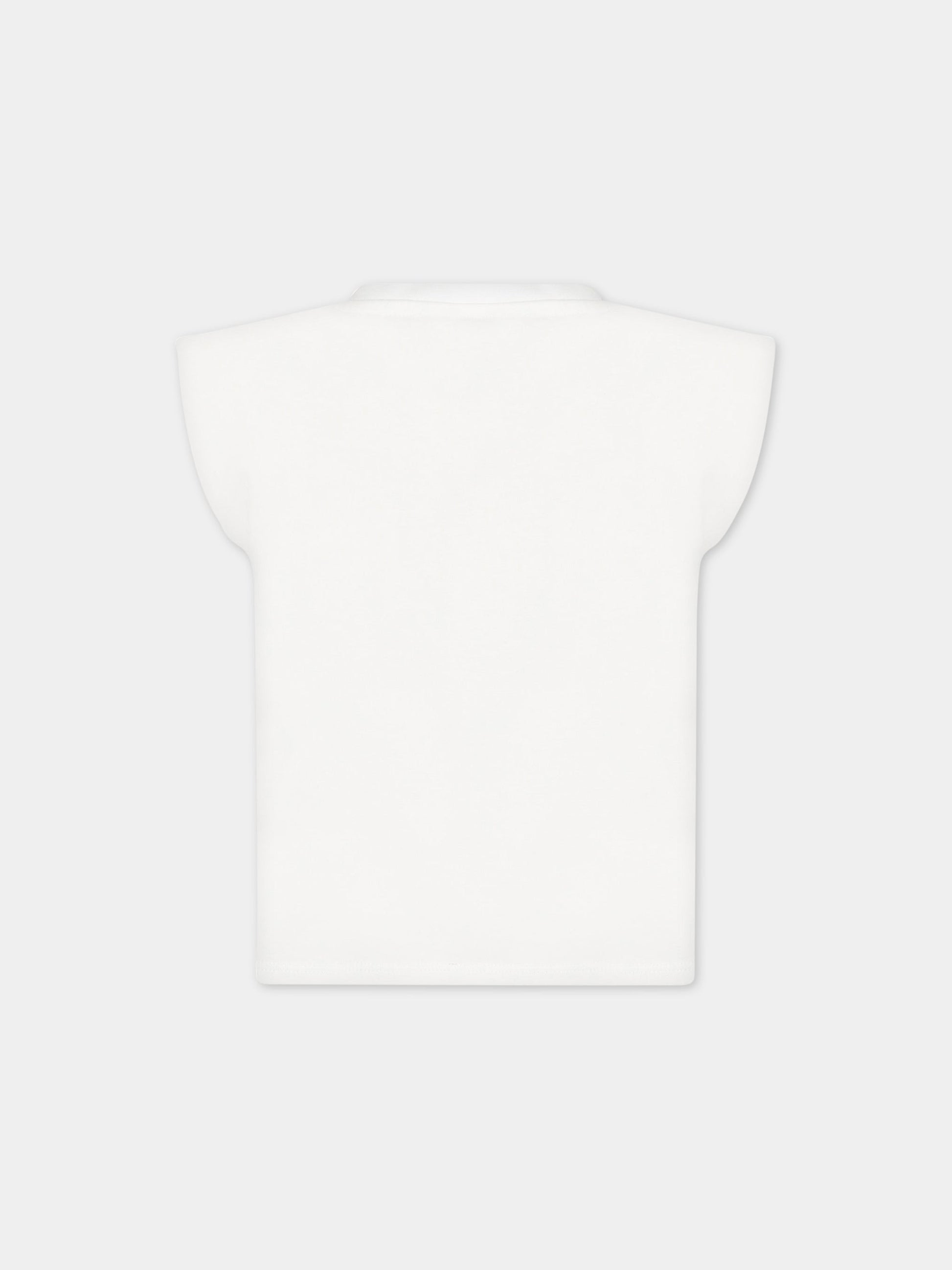 T-shirt bianca per bambina con logo,Blumarine Baby,IA3062J5003 C3273