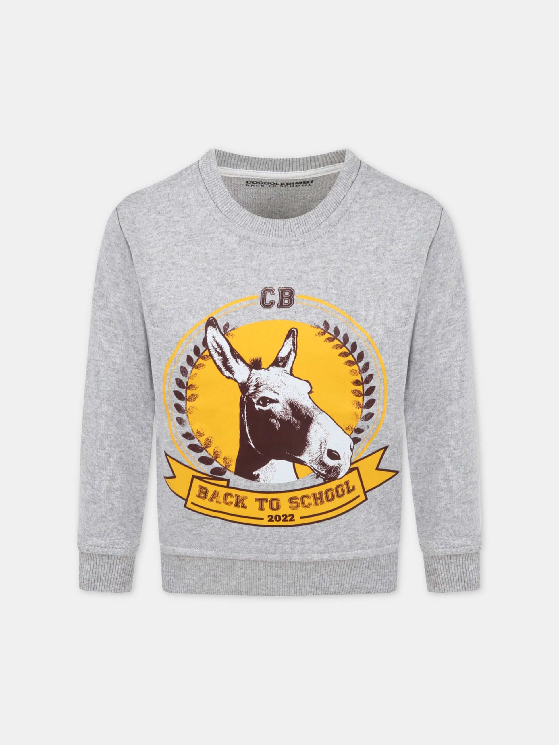 Felpa grigia  Back To School ,Coccolebimbi Bts,SWEATSHIRT GRAY
