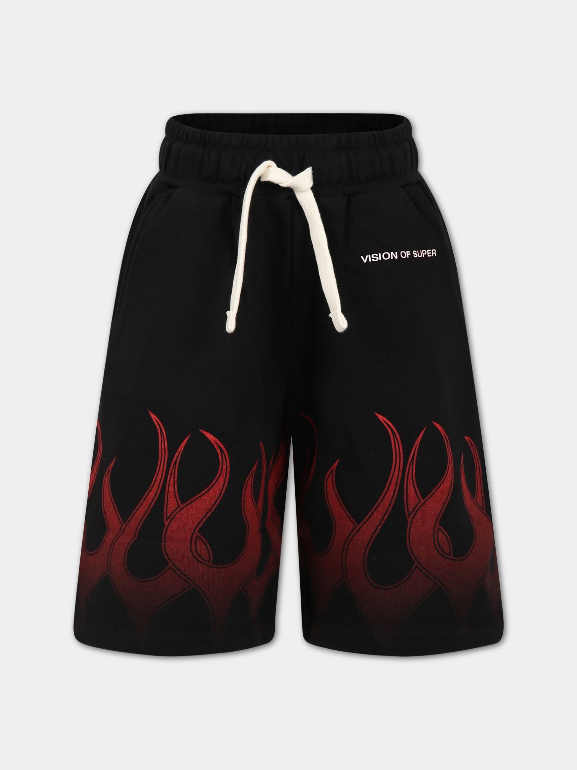 Short casual nero per bambino con logo,Vision Of Super,BFV3101J ROSSO
