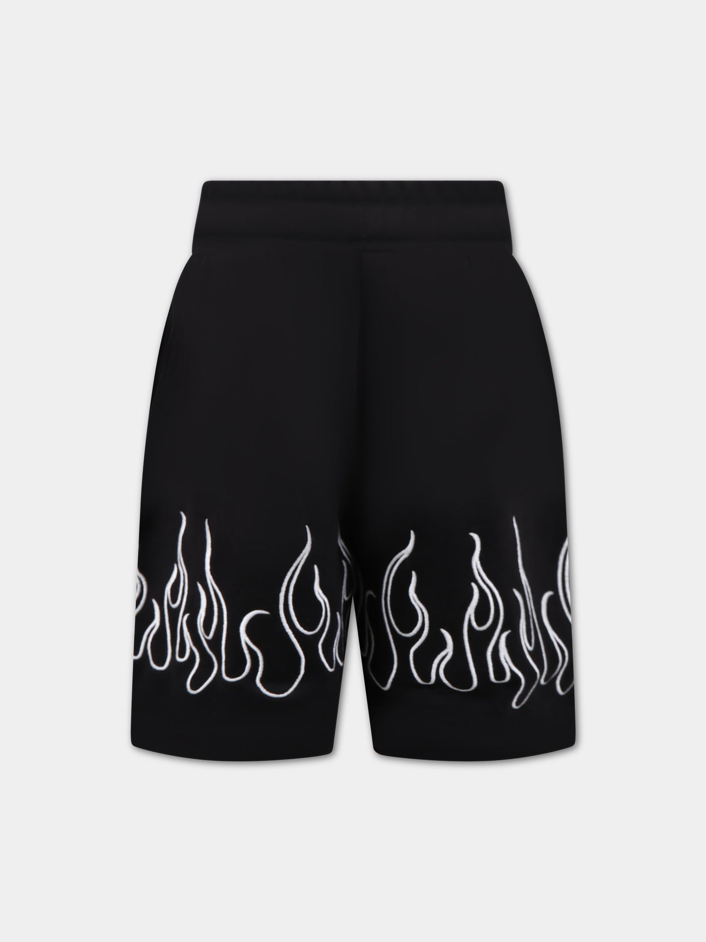 Shorts nero per bambino con fiamme e logo,Vision Of Super,BFV3100J BIANCO