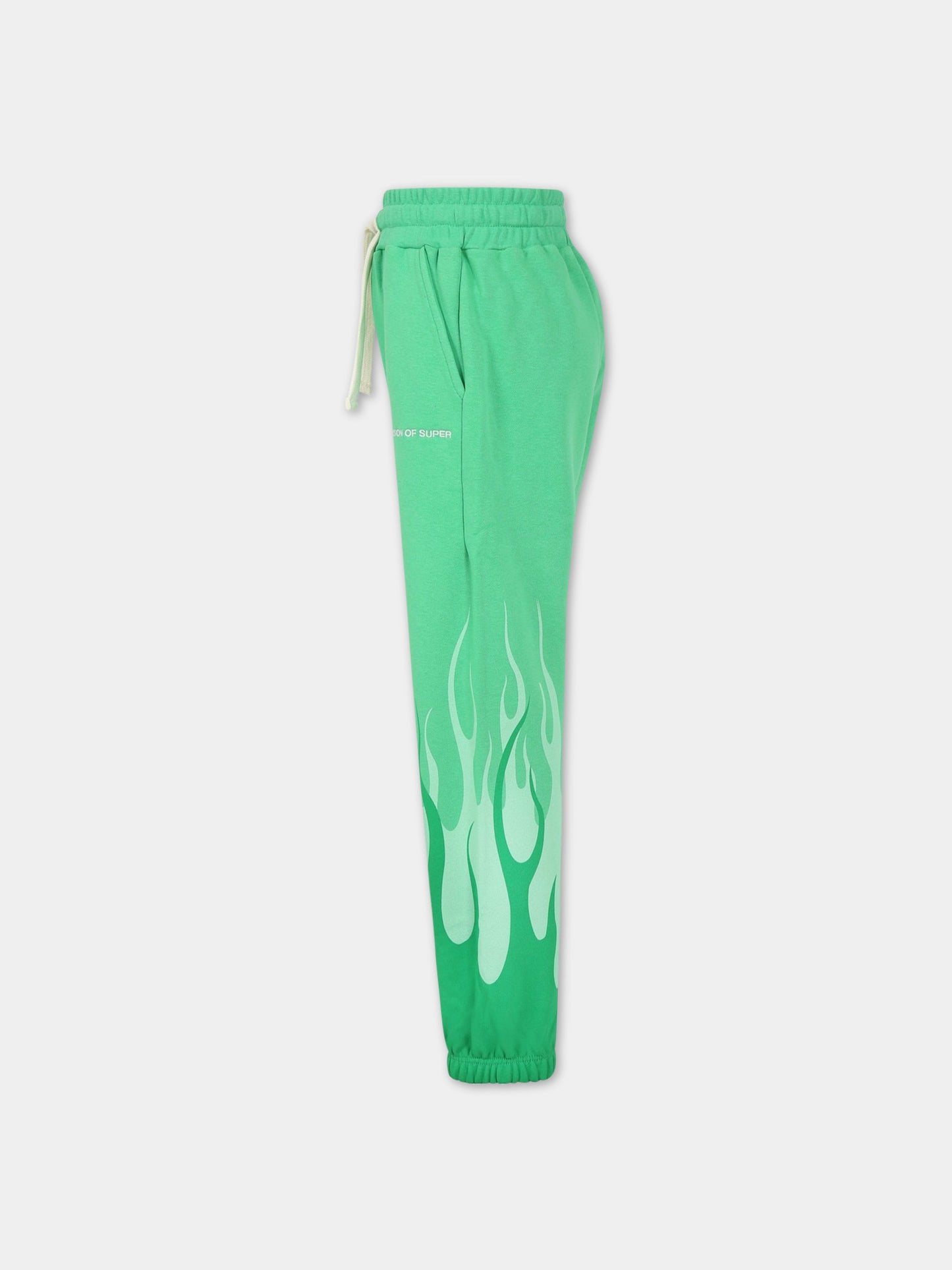 Pantalone casual verde per bambino con logo,Vision Of Super,PFV3103J VERDE
