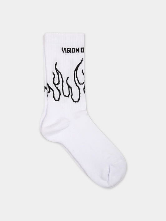 Calze bianche per bambino con logo,Vision Of Super,CZV3100 NERO