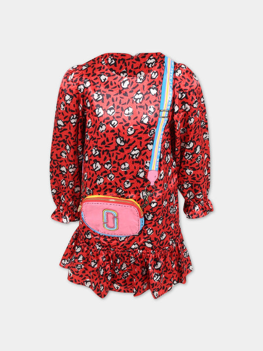 Vestito rosso per bambina con marsupio,Little Marc Jacobs,W12390 97E