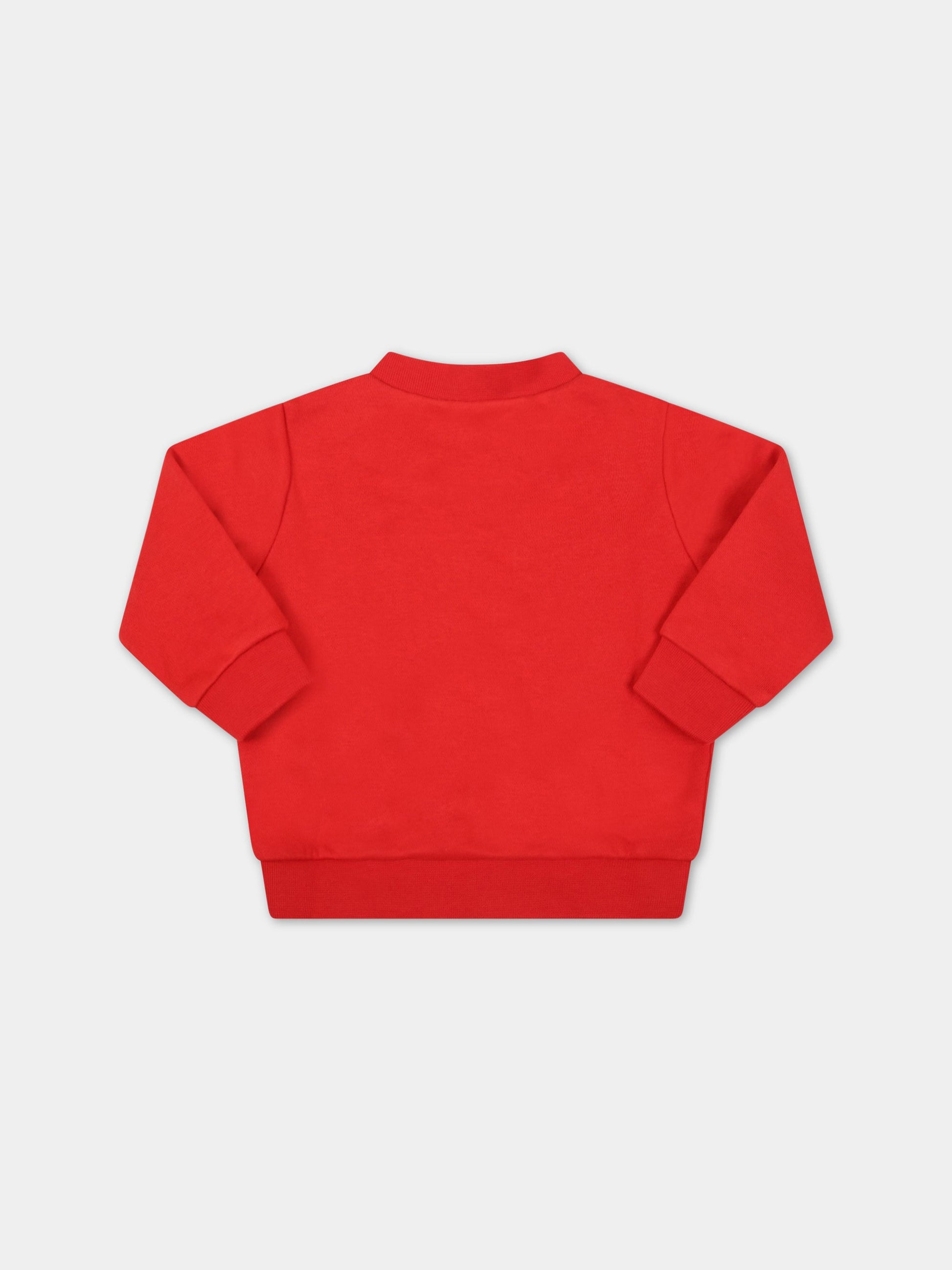 Felpa rossa per neonato con stampa,Paul Smith Junior,P05075 970