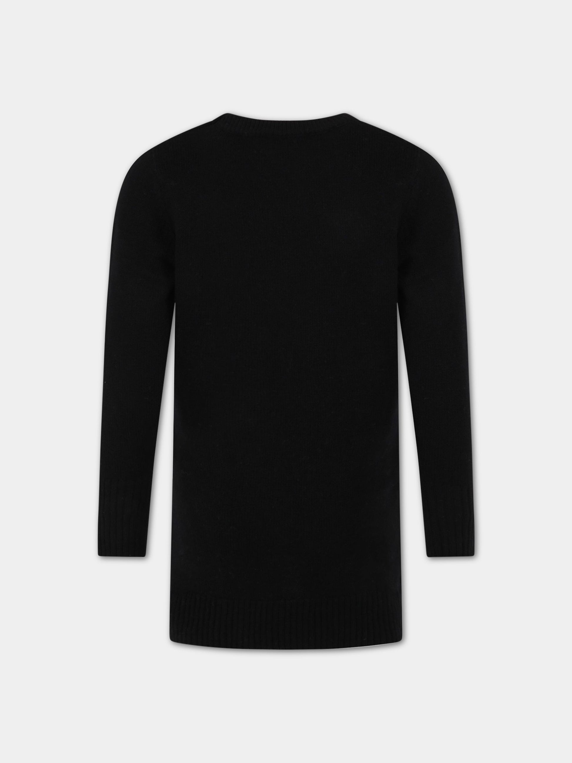 Vestito nero per bambina con scritta,Zadig & Voltaire Kids,X12156 09B