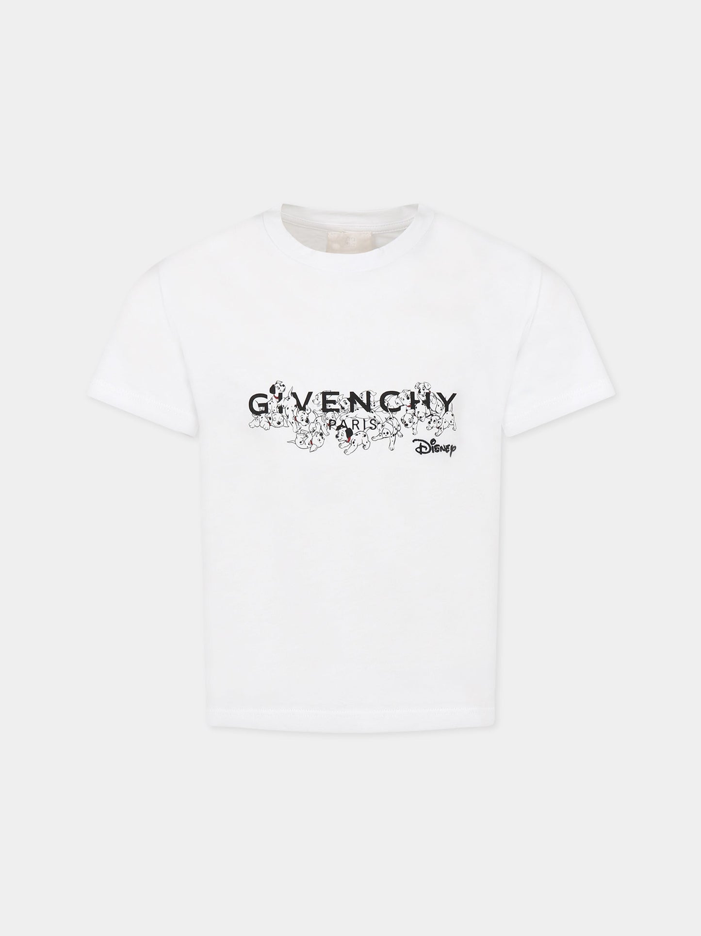 T-shirt bianca per bambina con stampa la carica dei 101 e logo,Givenchy Kids,H15327 10P