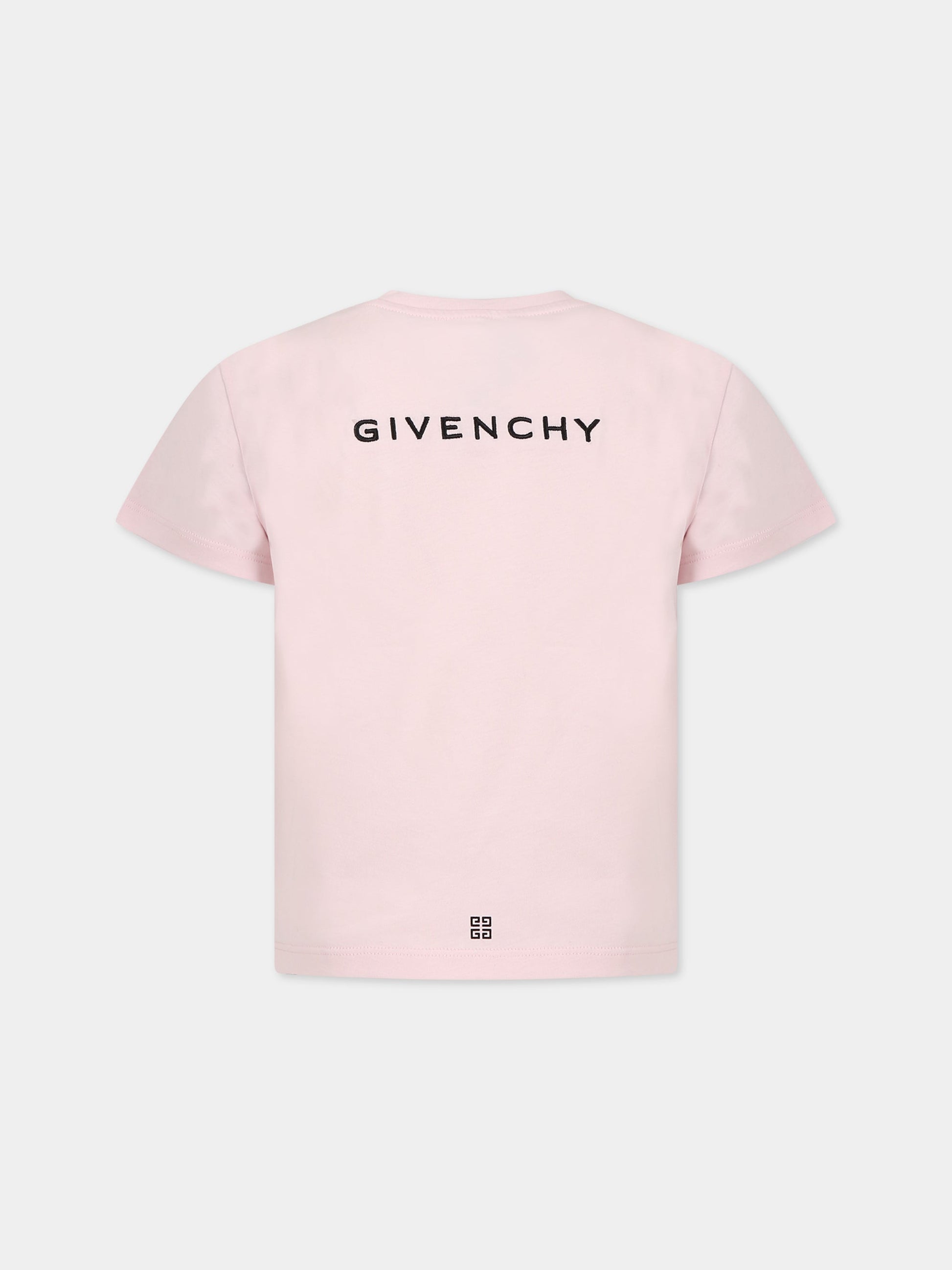 T-shirt rosa per bambina con stampa la carica dei 101 e logo,Givenchy Kids,H15328 44Z