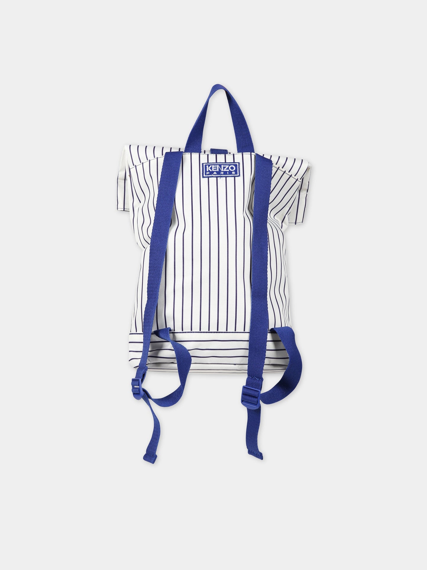 Zaino multicolor per bambino con papavero blu e logo,Kenzo Kids,K50037 845