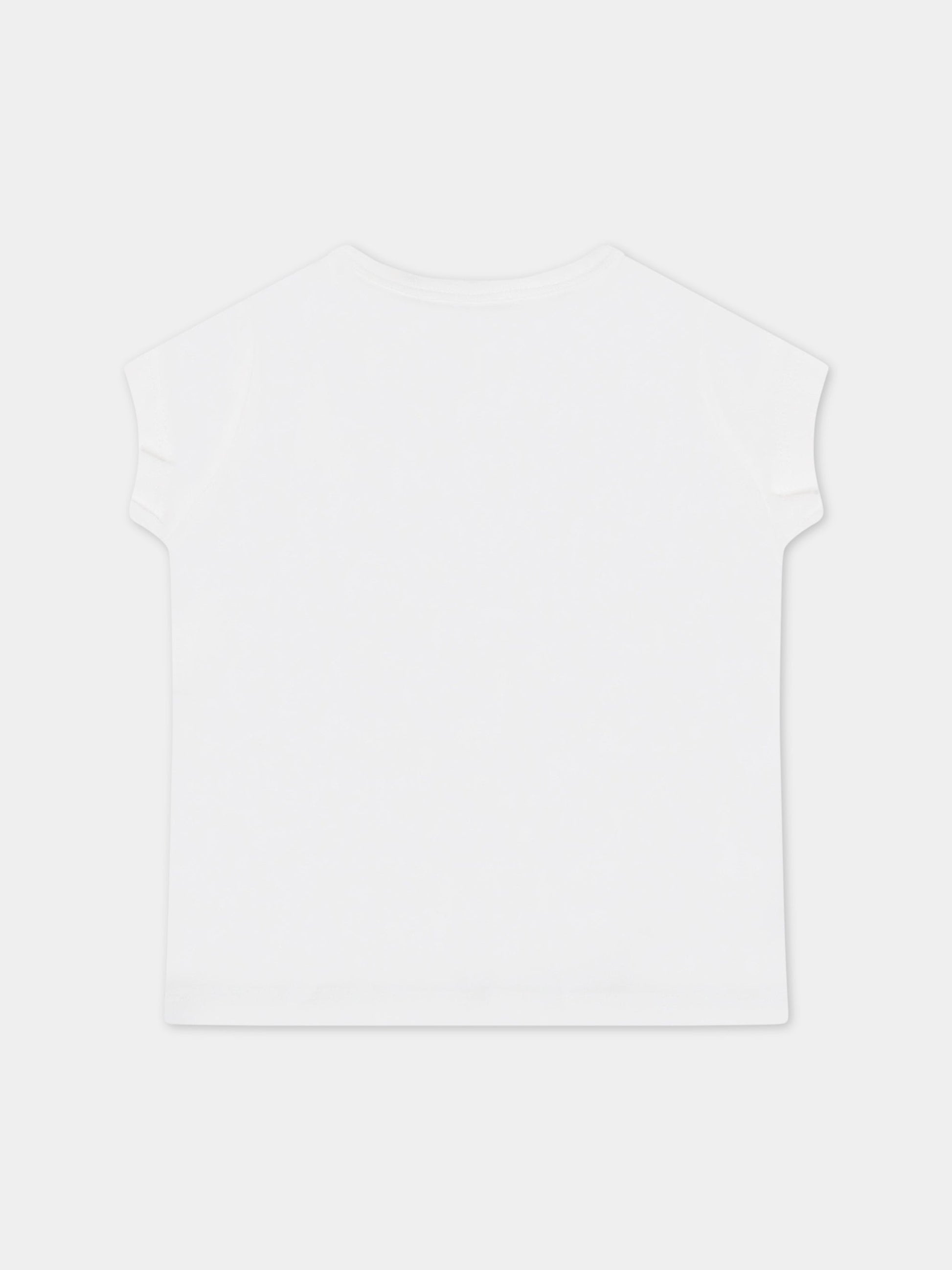 T-shirt bianca per neonata con tigre,Kenzo Kids,K05098 103