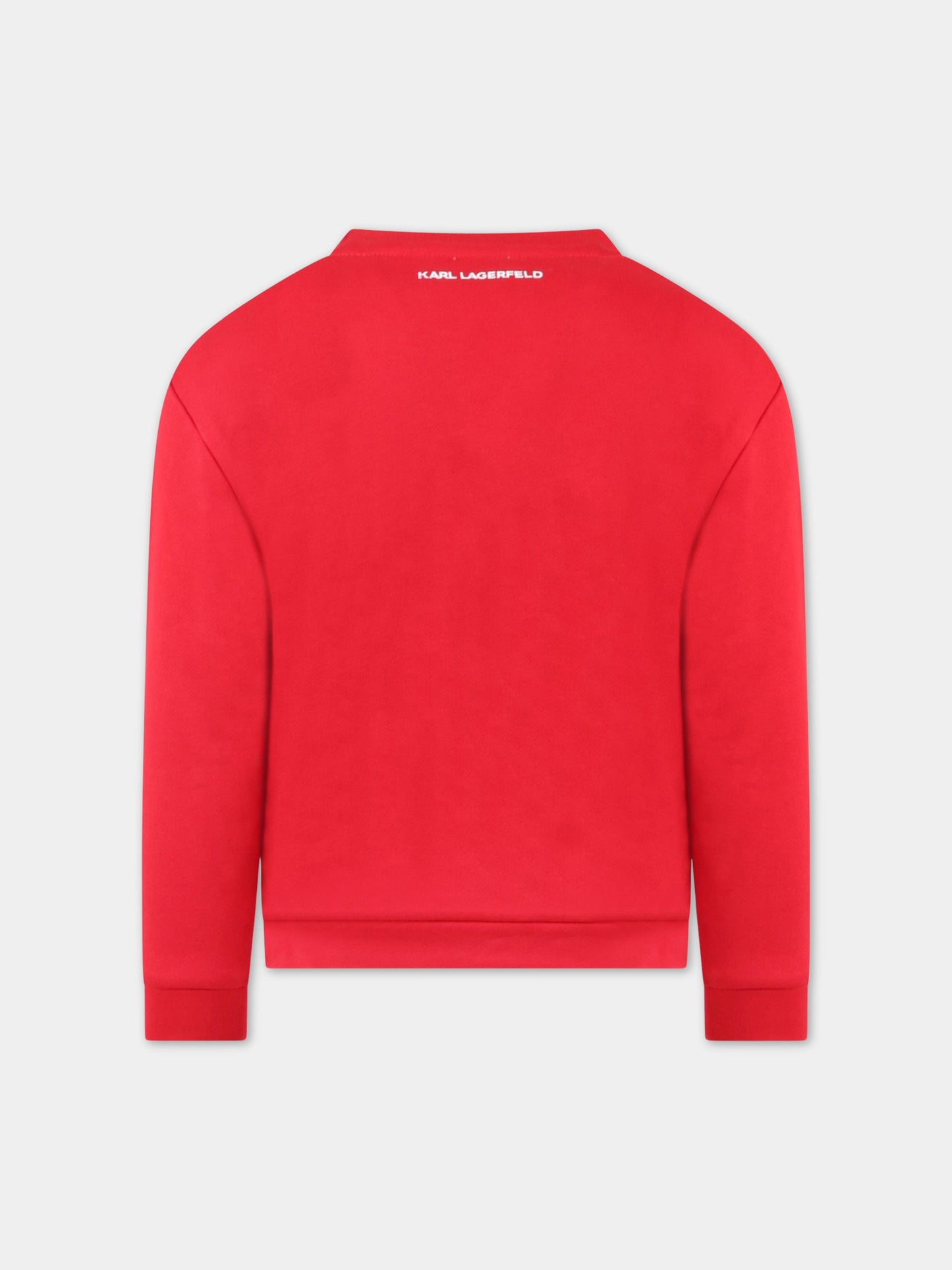 Felpa rossa per bambina con Choupette,Karl Lagerfeld Kids,Z15338 963
