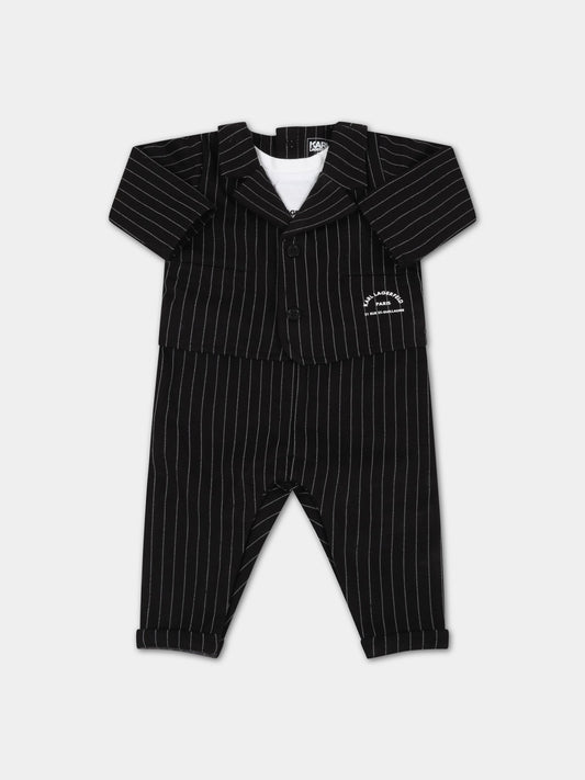 Tutina nera per neonato con logo,Karl Lagerfeld Kids,Z94060 M41