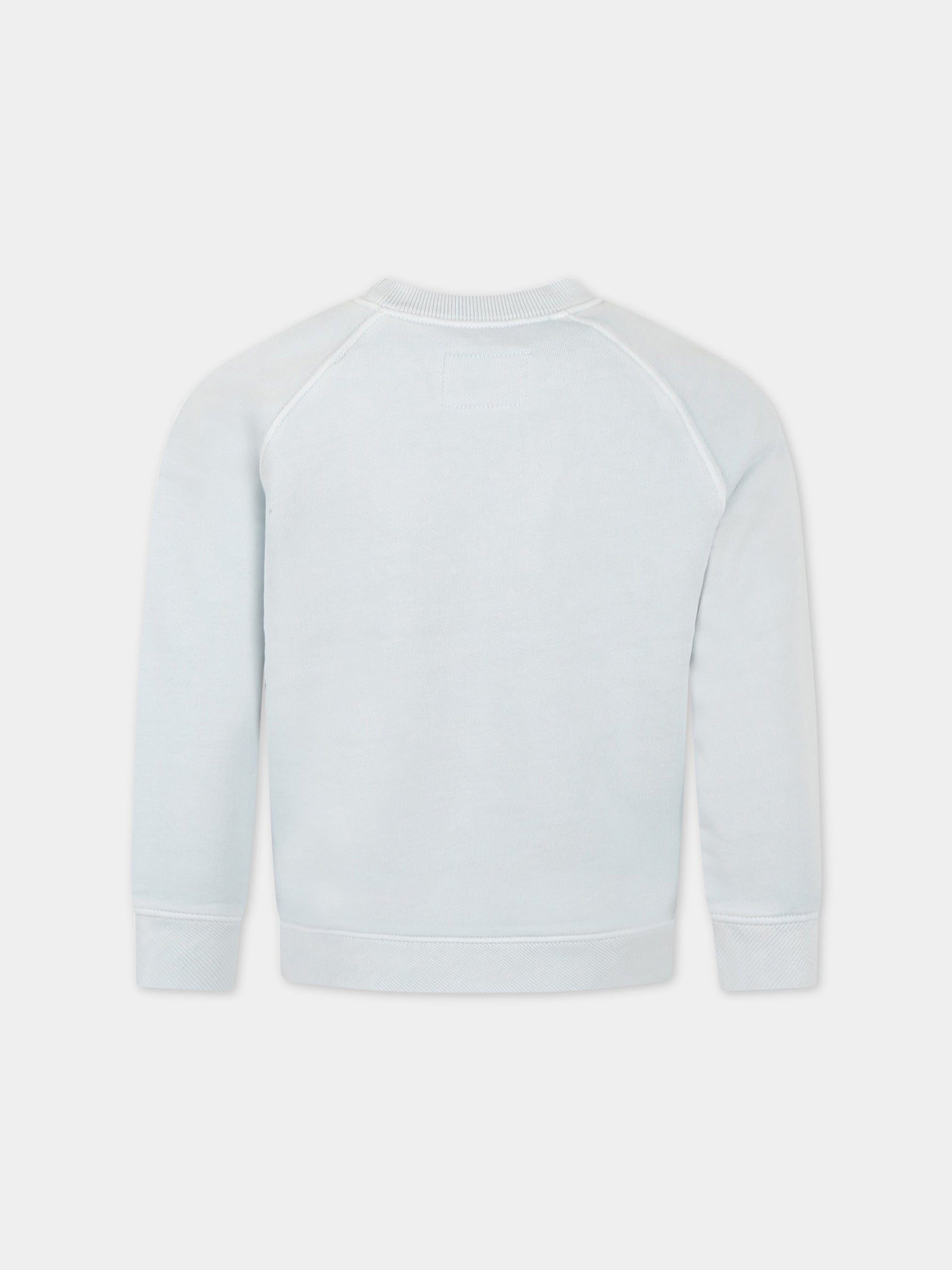 Felpa celeste per bambino con logo,Zadig & Voltaire Kids,X25276 78C