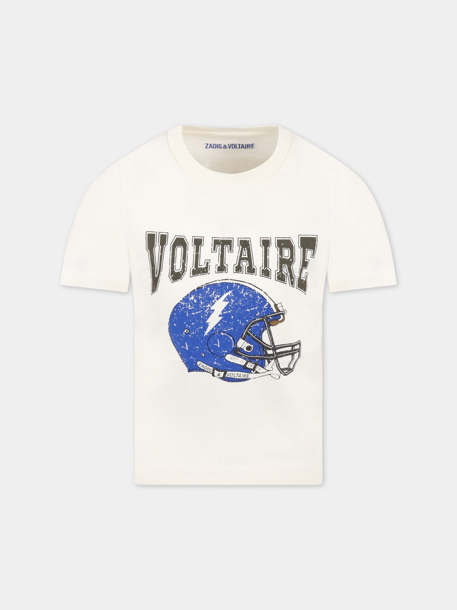 T-shirt avorio per bambino con stampa,Zadig & Voltaire Kids,X25292 140