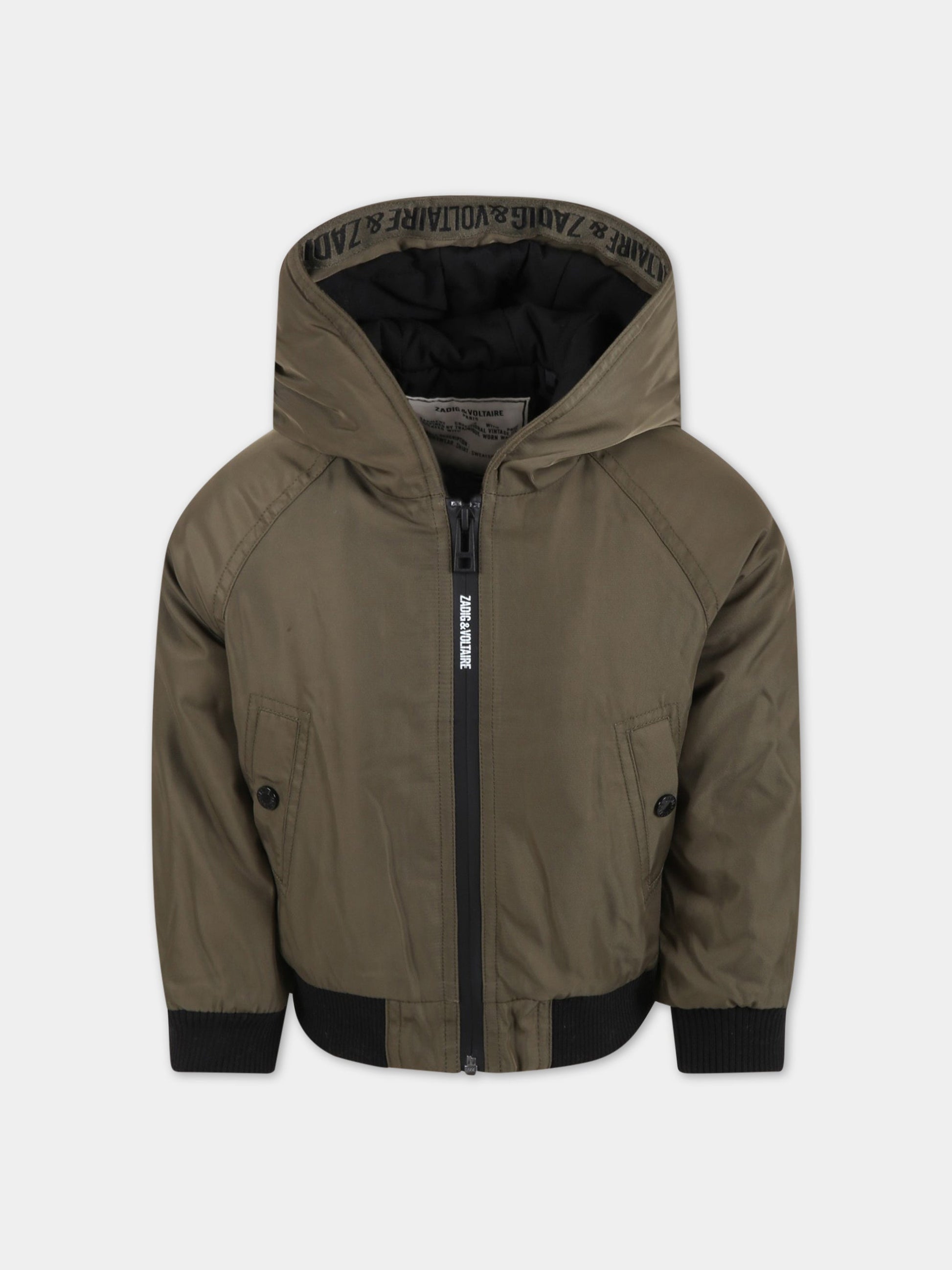 Piumino verde per bambino,Zadig & Voltaire Kids,X26047 655