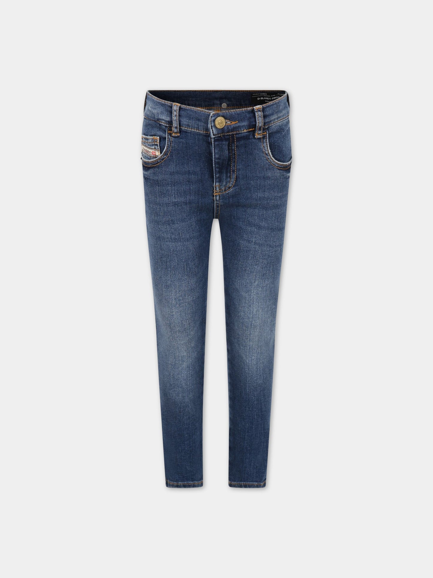 Jeans blu per bambina con logo,Diesel,00J4ZX KXBCK K01