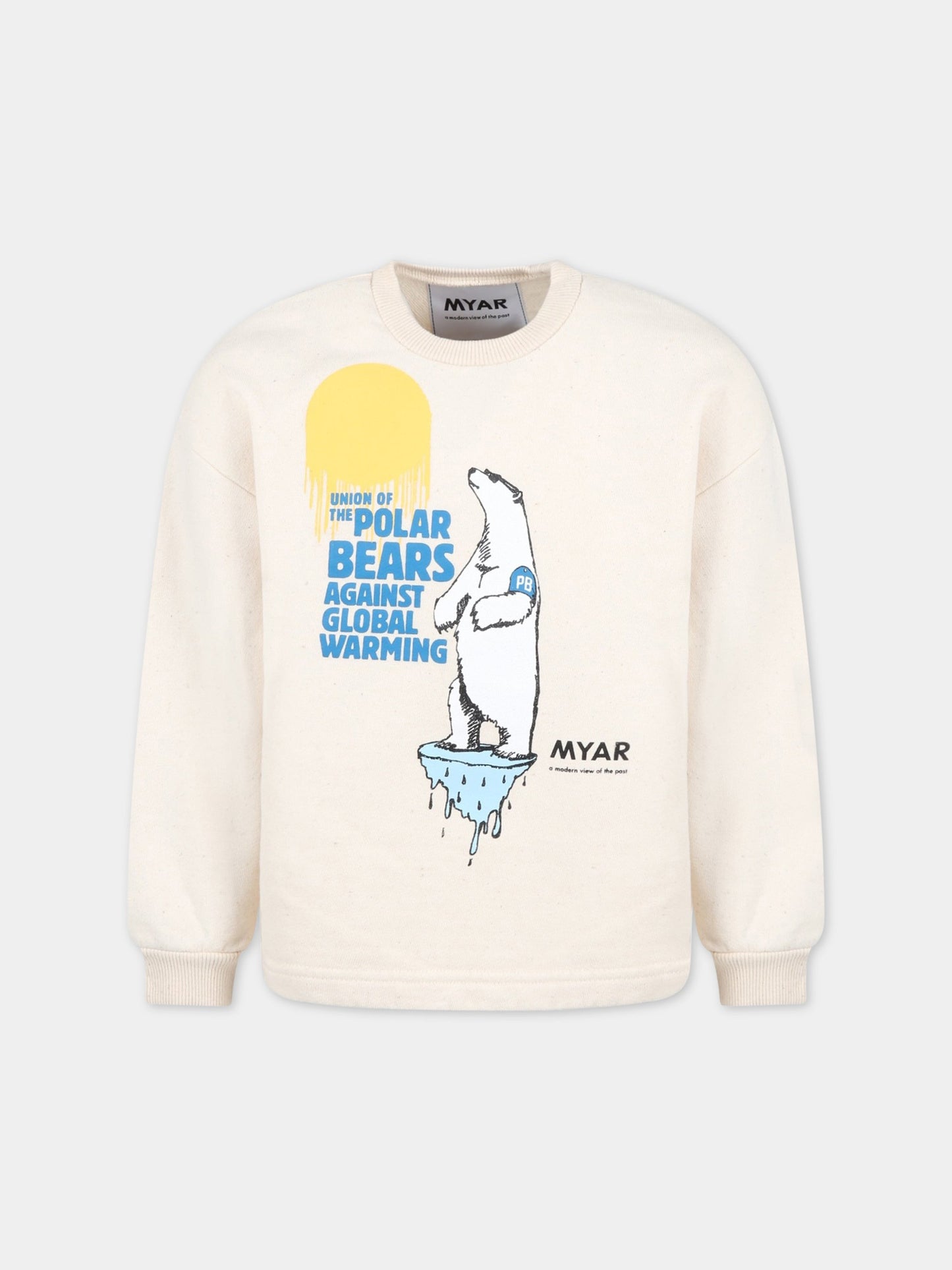 Felpa avorio per bambino con orso bianco,Myar,MY0053 MY030 MY106