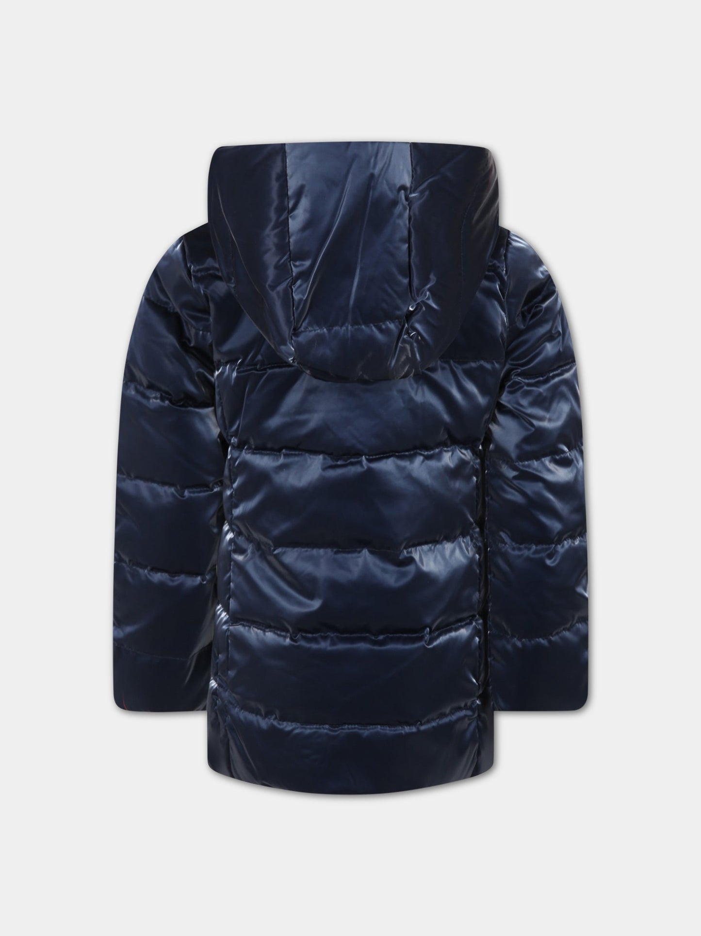 Piumino blu per bambina con logo,Add,ADFGB006 YA182 4020