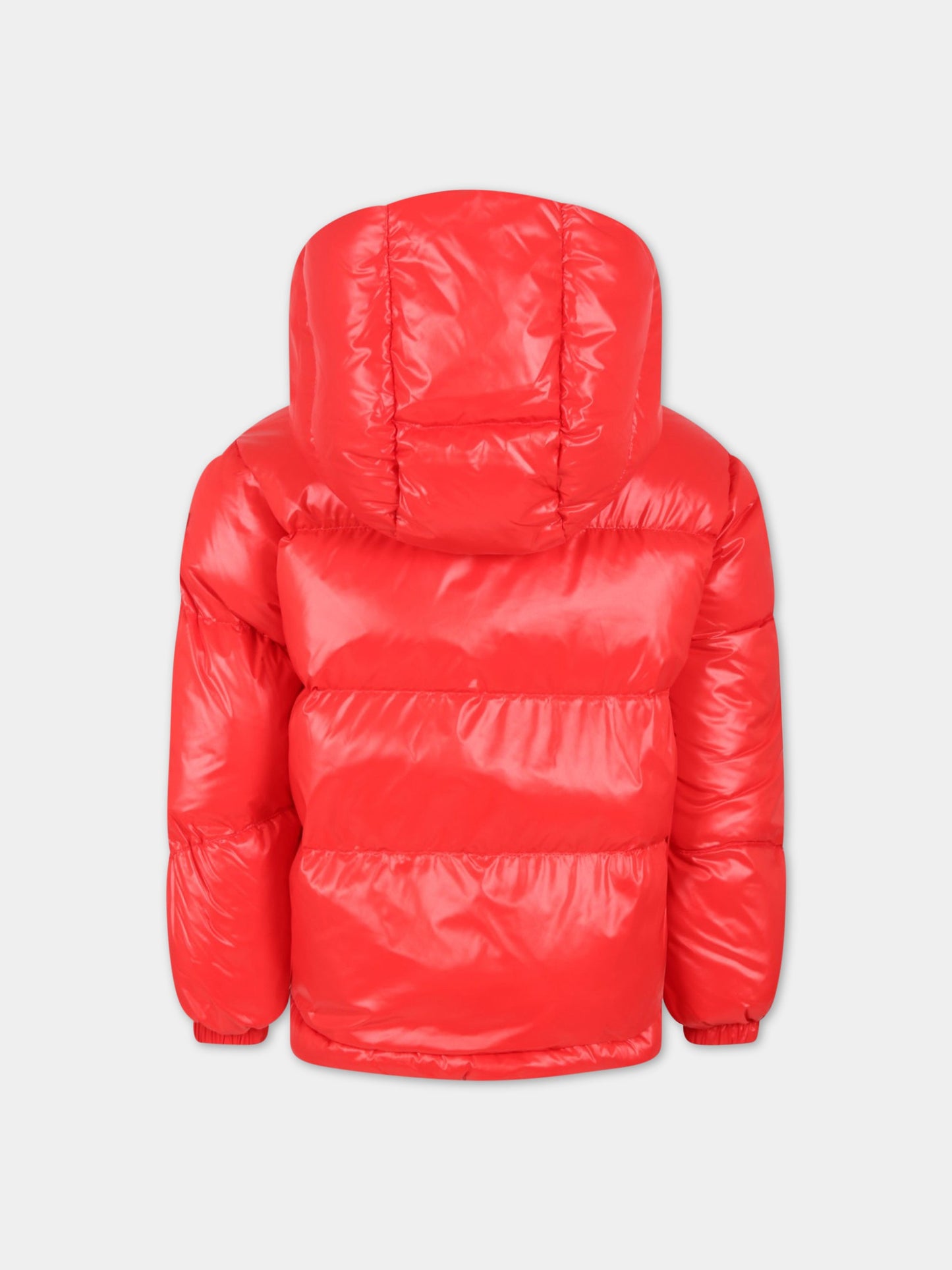 Piumino rosso per bambina con logo,Add,ADFGB009 YA283 3001