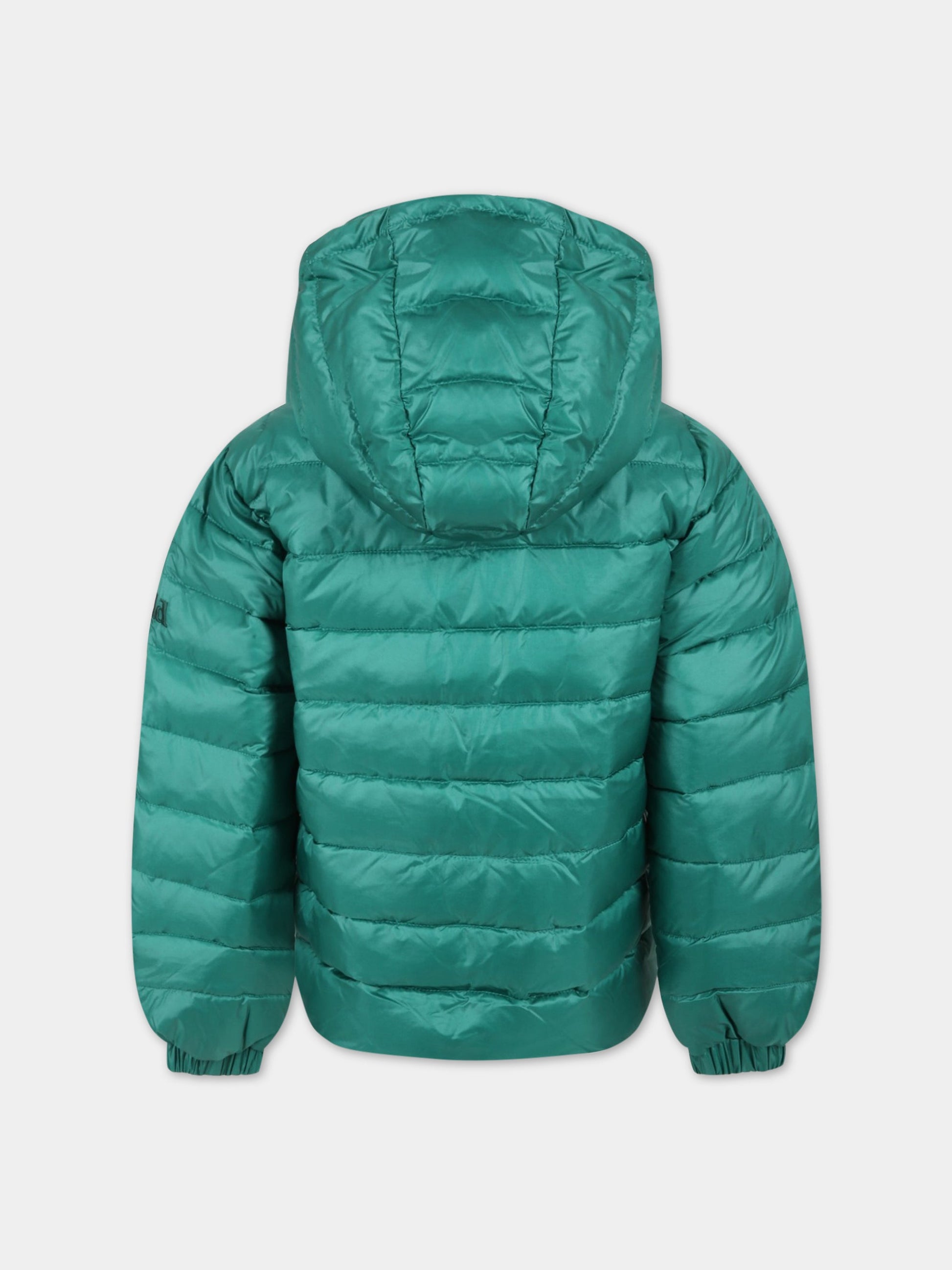 Piumino verde per bambino con logo,Add,ADMGB003 YA278 1010