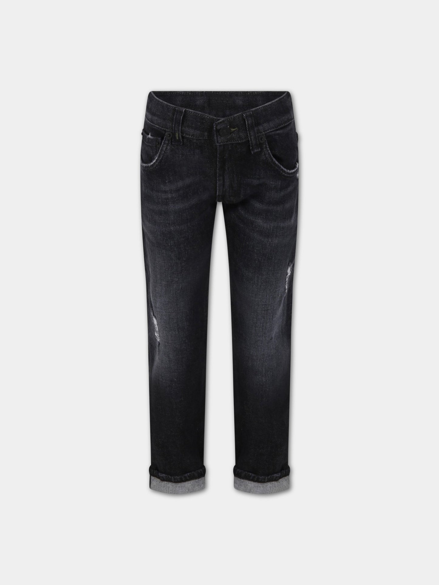 Jeans  Brady  grigi per bambino con patch logato,Dondup Kids,DMPA165 YD027 N020