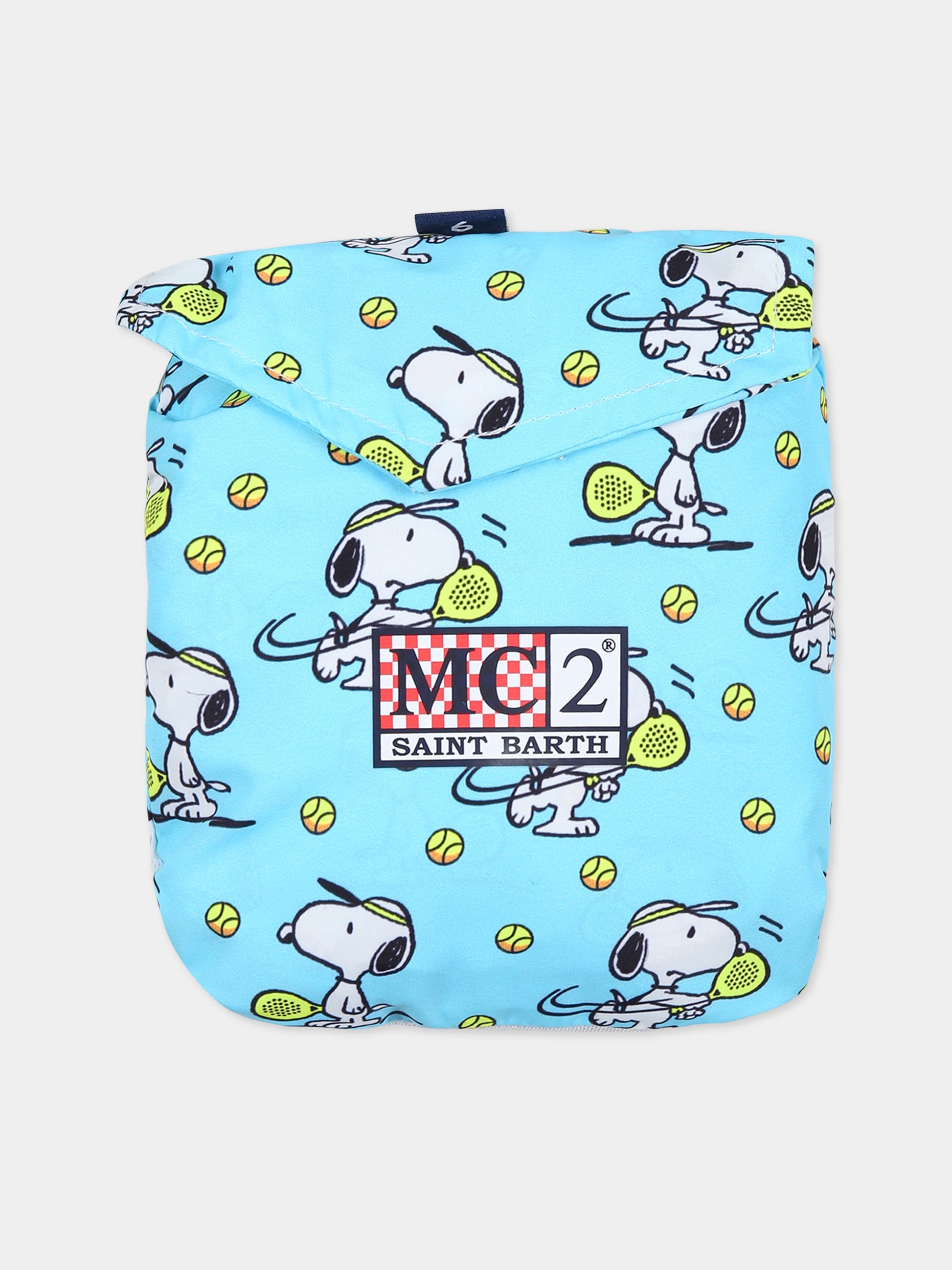 Boxer mare celesti per bambino con stampa Snoopy e logo,Mc2 Saint Barth,JEAN LIGHTING SNOOPY PADEL MINI 31