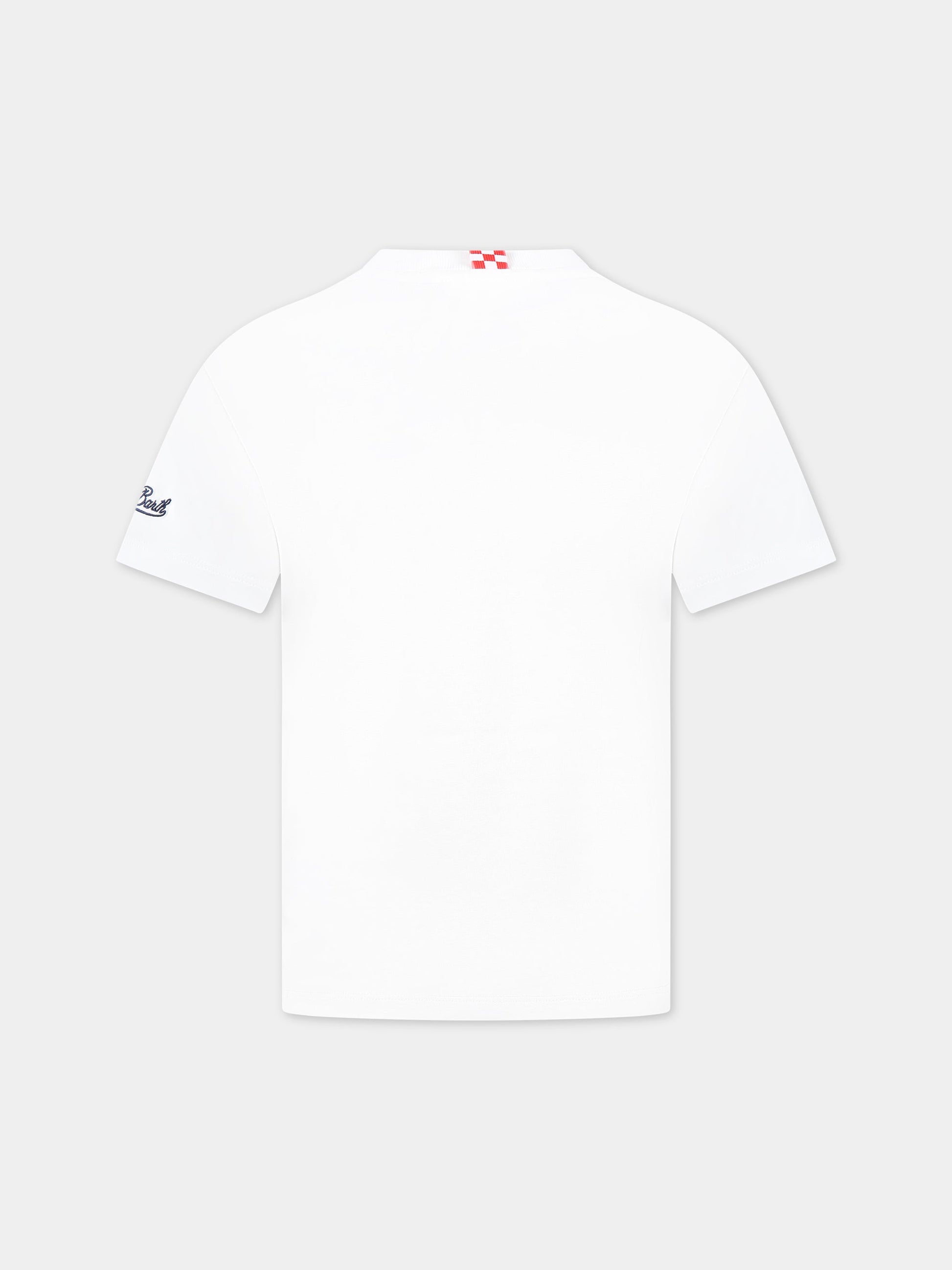 T-shirt bianca per bambino con stampa Ducky, Big Babol e logo,Mc2 Saint Barth,TSHIRT BOY DUCKY BIG BABOL 01N