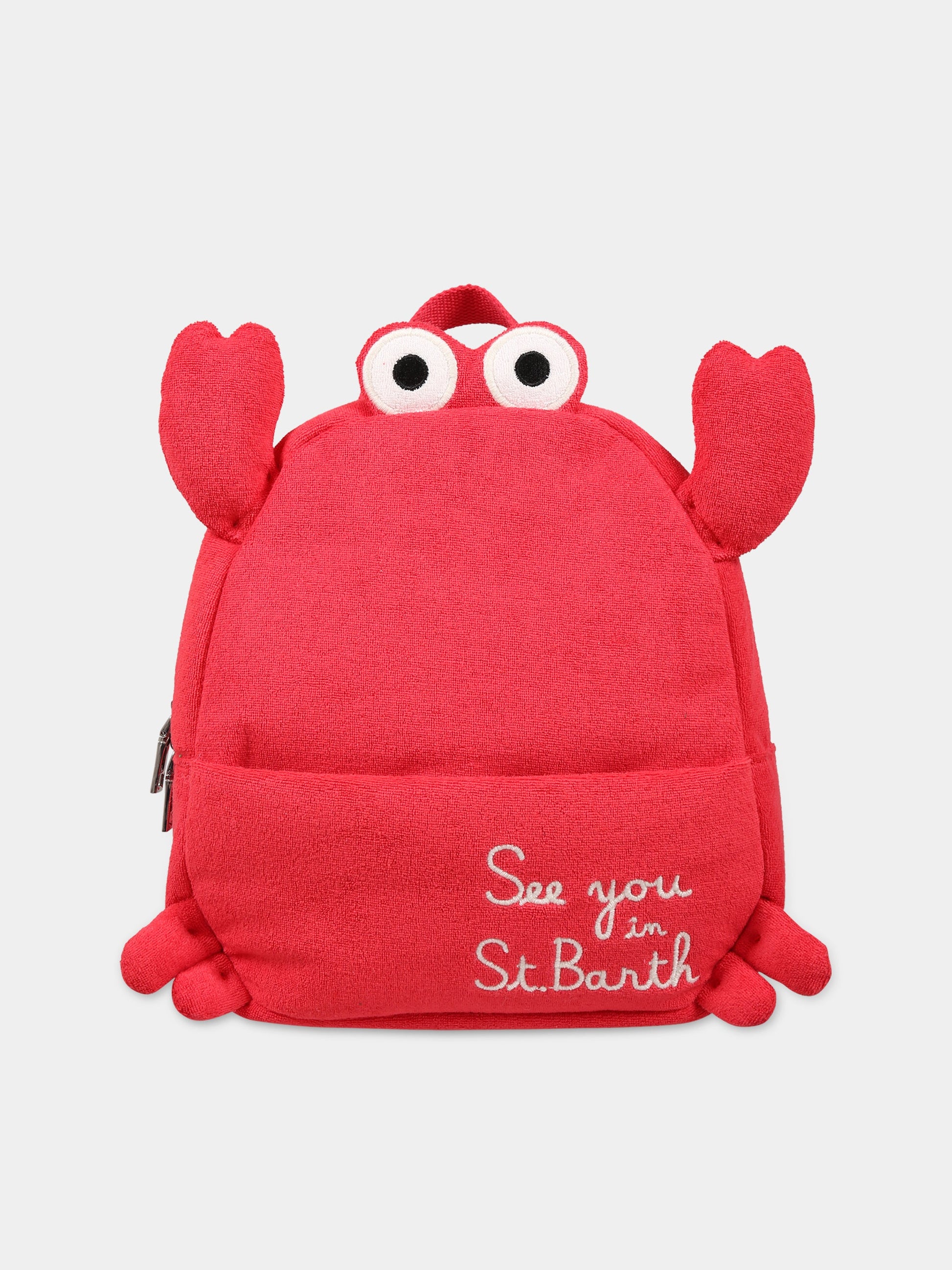 Zaino rosso per bambina con logo,Mc2 Saint Barth,PILLOW TERRY BAG CRAB 41