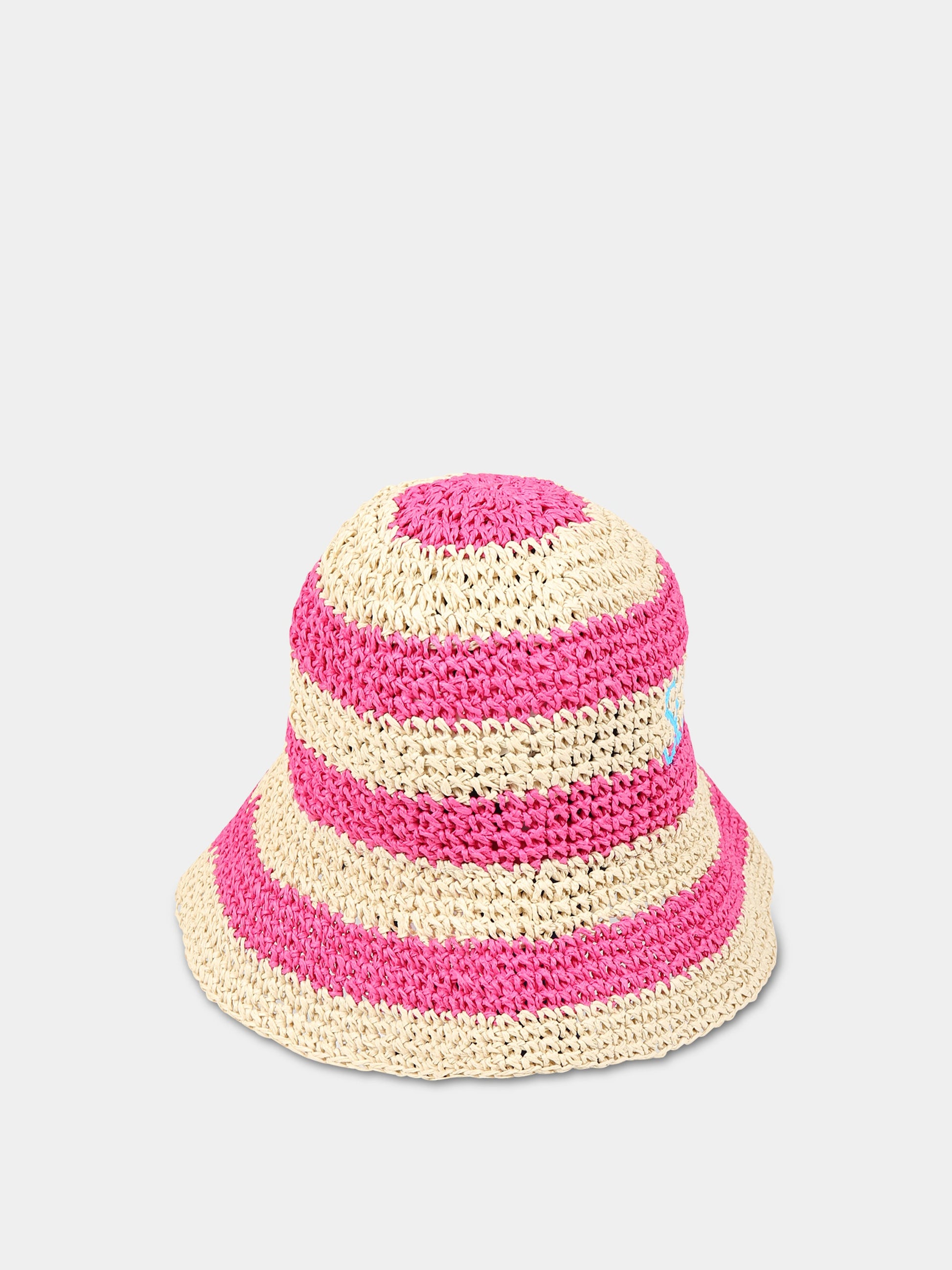 Cloche multicolor per bambina con logo,Mc2 Saint Barth,POLLY JR STRAW STRIPE 1077