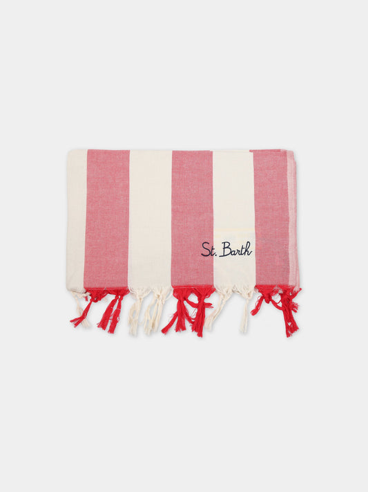 Telo-mare multicolor per bambini con logo blu,Mc2 Saint Barth,FOUTAS LIGHT N VERTICAL BIGLIG 0141