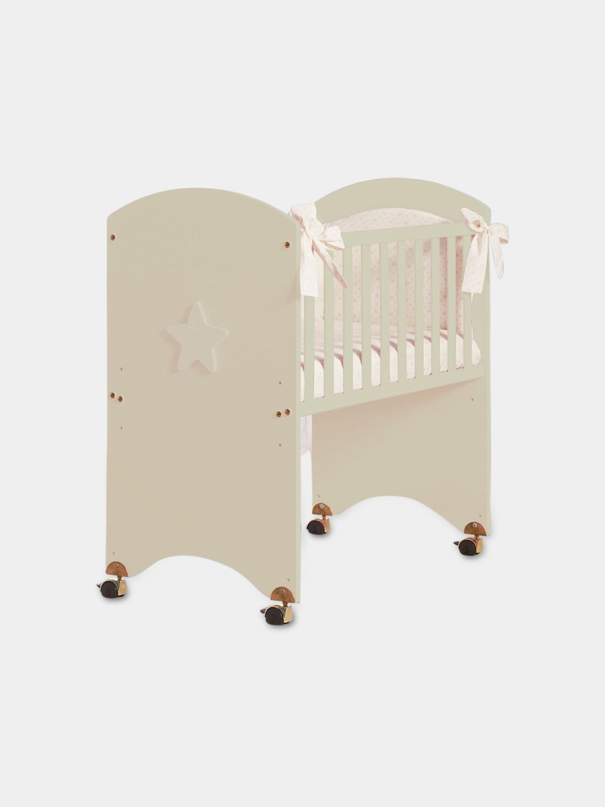 Lettino avorio co-sleeping per neonati con logo,Chiara Ferragni Homewear,CF201B