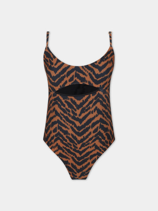 Costume multicolor da bagno da donna con stampa tigrata,Matineè,CB4015 ISA TIGRE