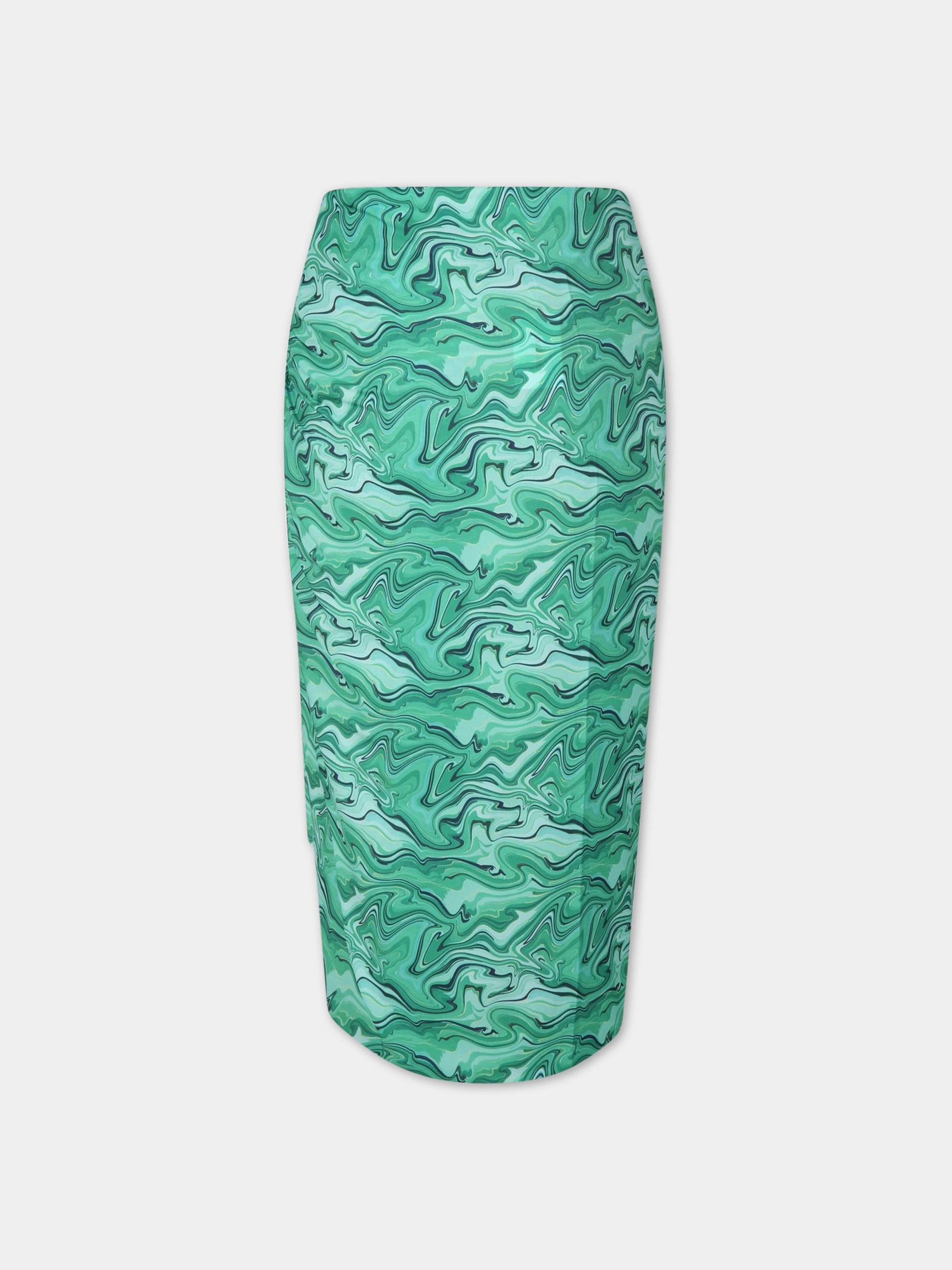 Pareo verde da donna con stampa Malachite,Matineè,DM4008 ALEXANDRA MALAKITE VERDE