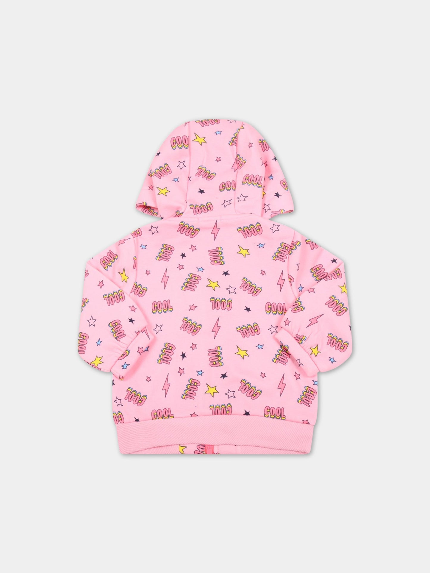 Felpa rosa per neonata con saette e stelle,Billieblush,U05359 465