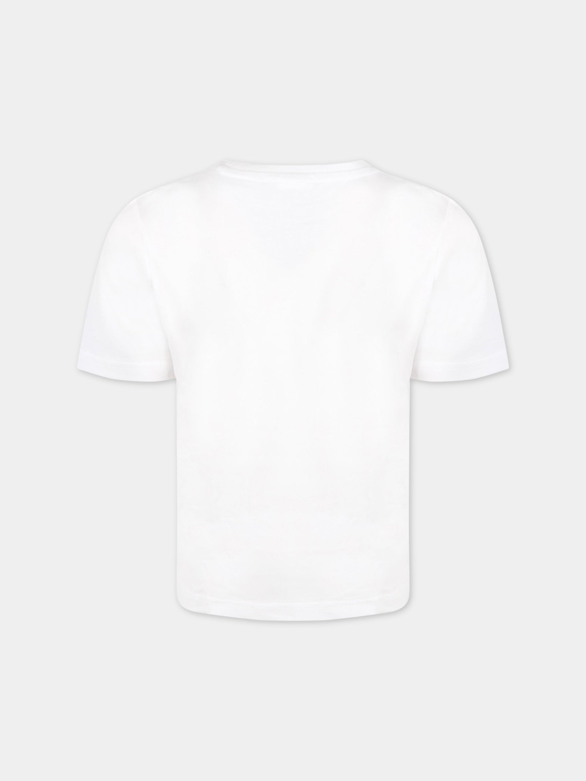 T-shirt bianco per bambino con logo argentato,Hugo Boss,J25L60 10B