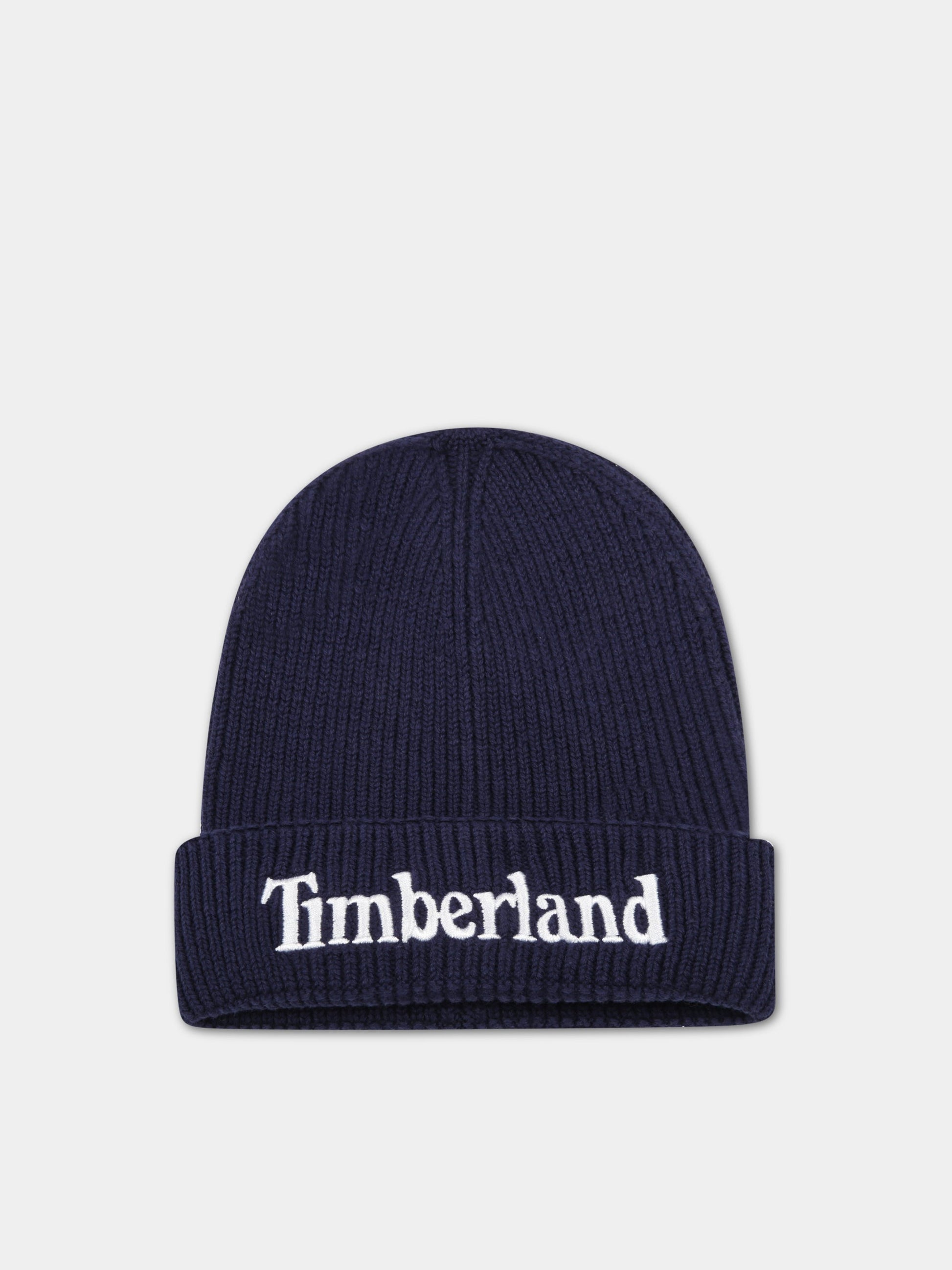 Cappello blu per neonato con logo bianco,Timberland,T01305 85T