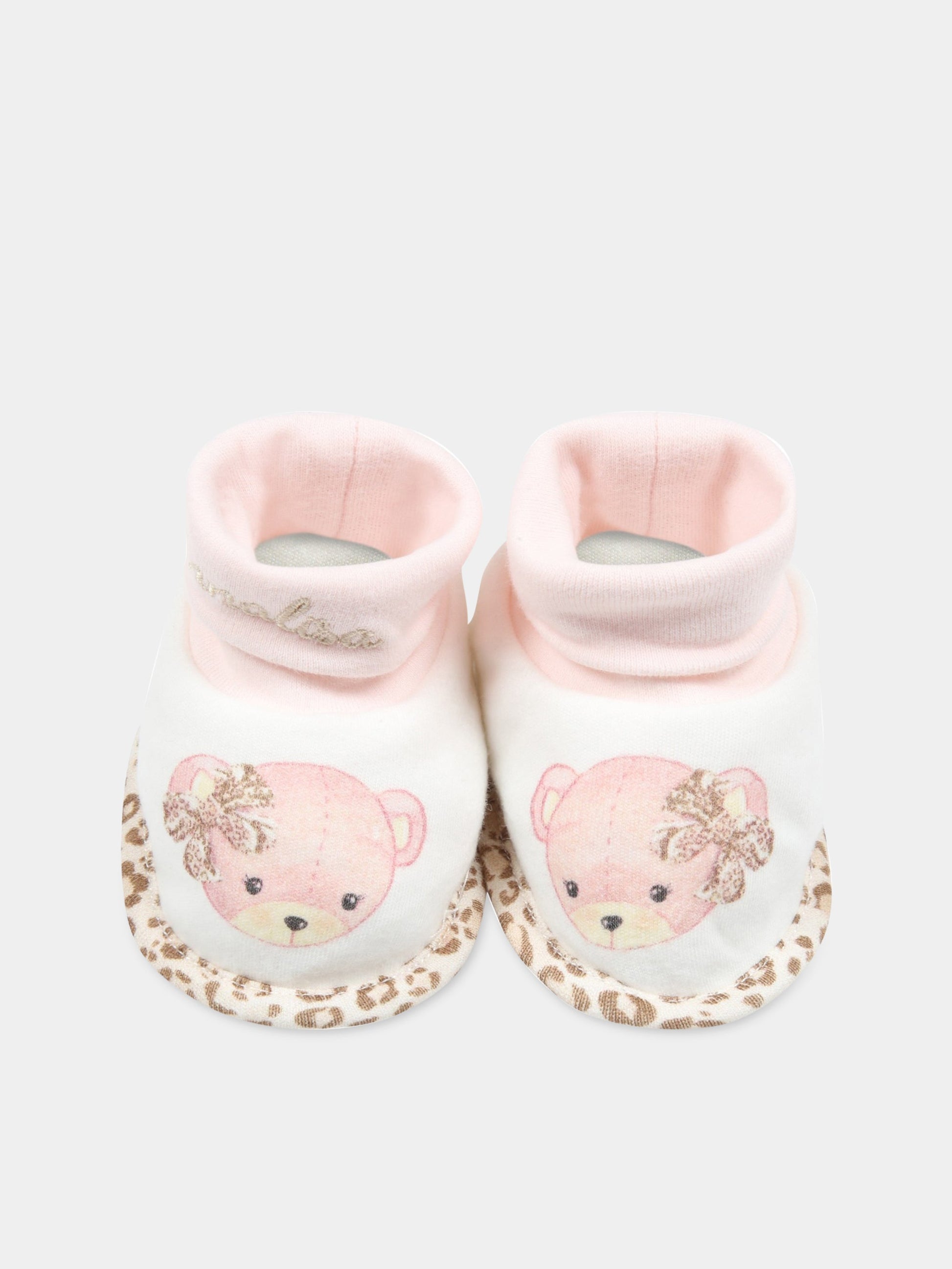 Set rosa per neonata con logo,Monnalisa,350019 0002 0192