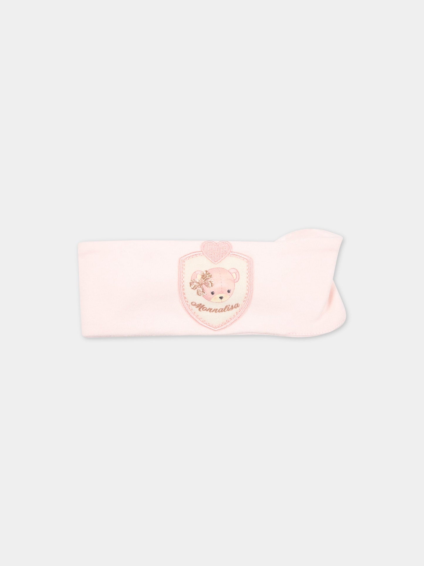 Set rosa per neonata con logo,Monnalisa,350019 0002 0192
