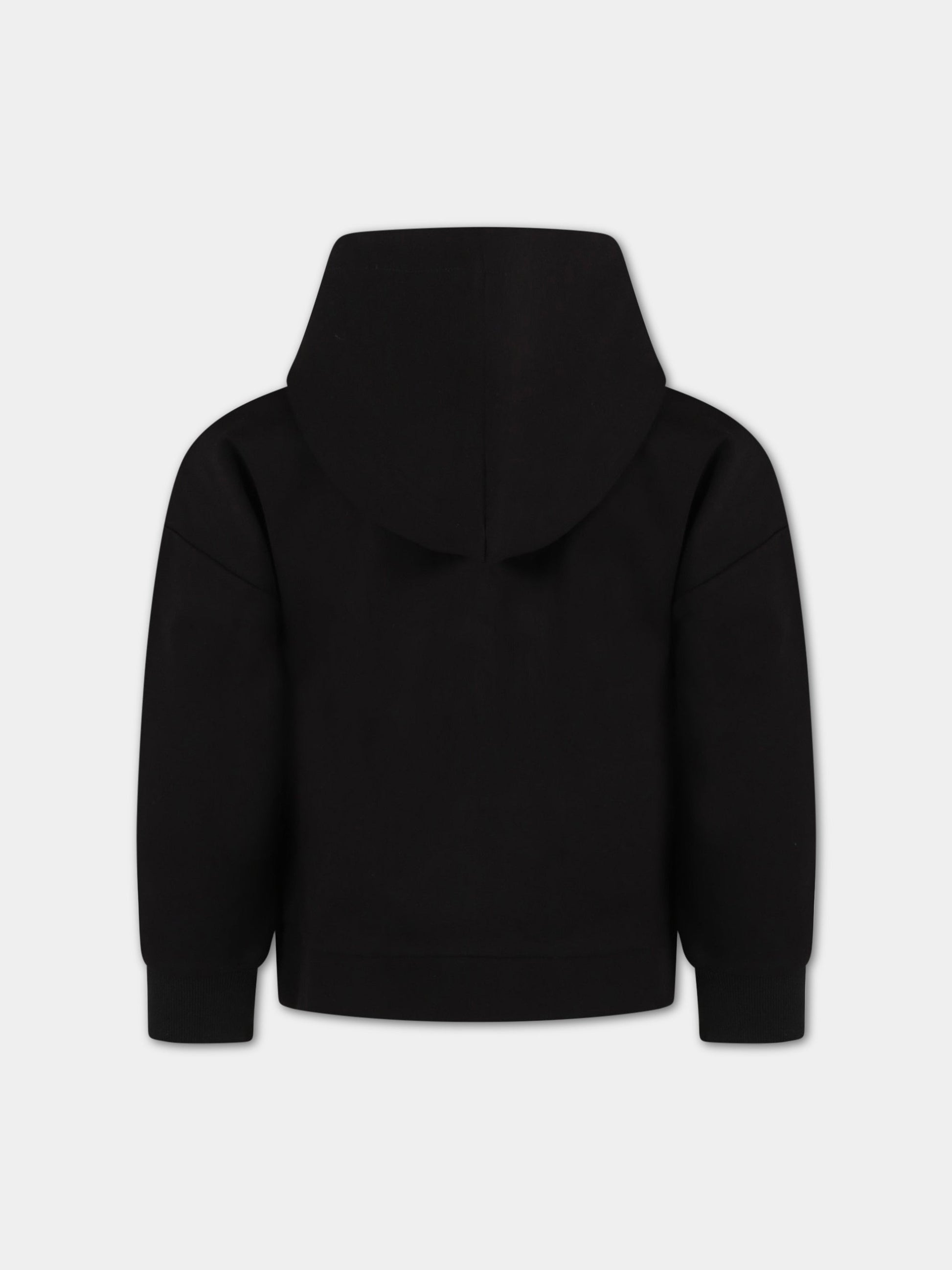 Felpa nera per bambina con loghi,Dkny,D35S57 09B