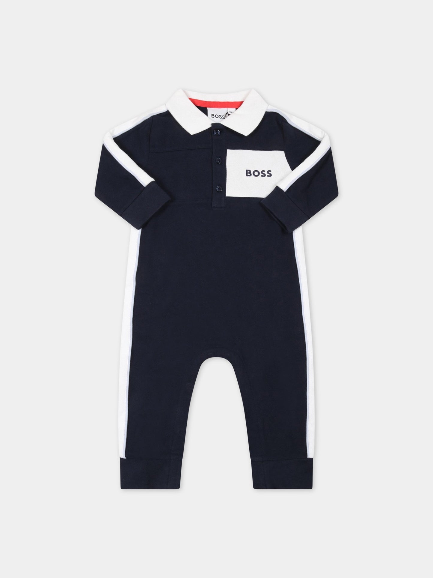 Tutina blu per neonato con logo,Hugo Boss,J94321 849