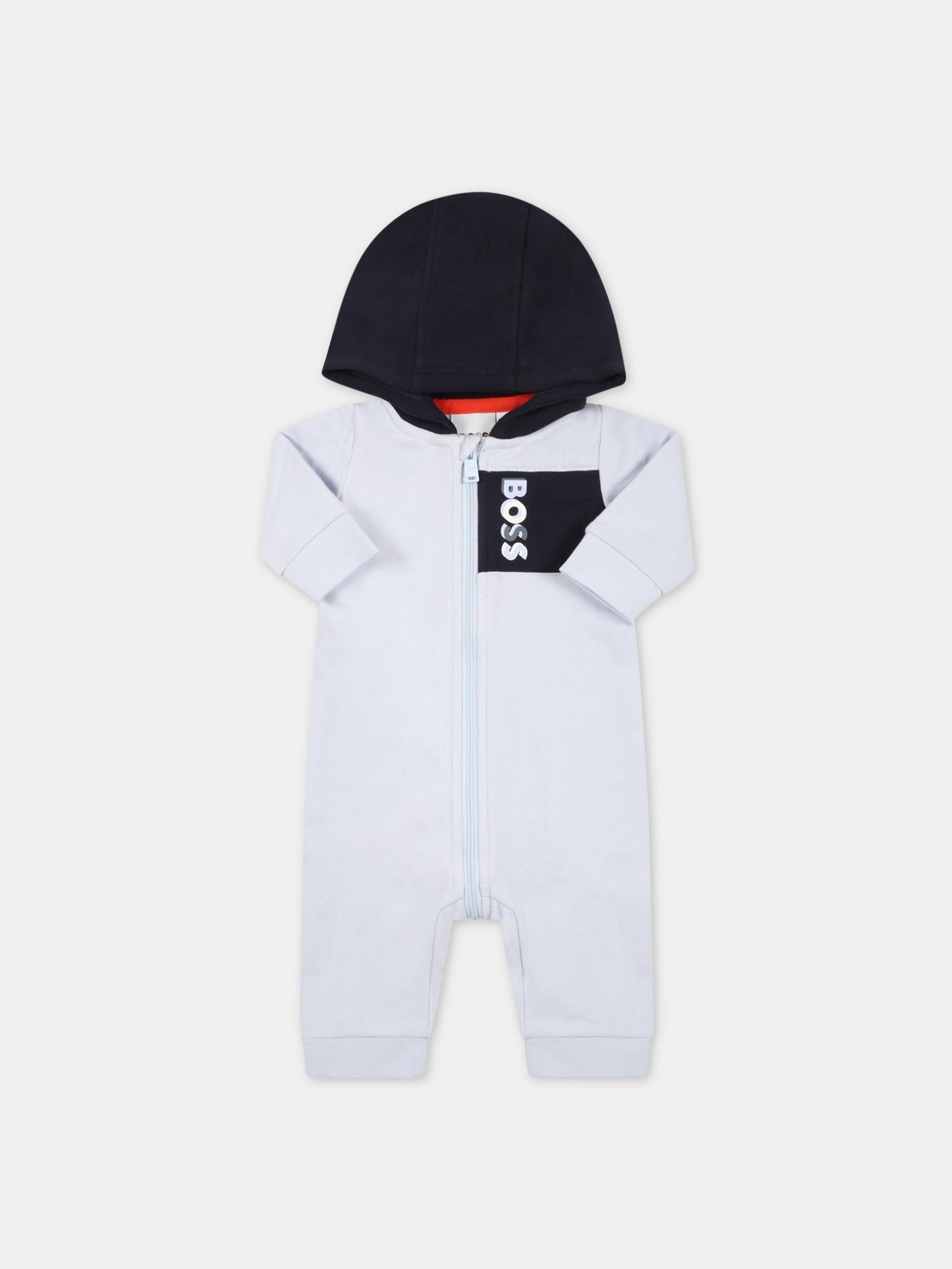 Tutina celeste per neonato con logo,Hugo Boss,J94323 771