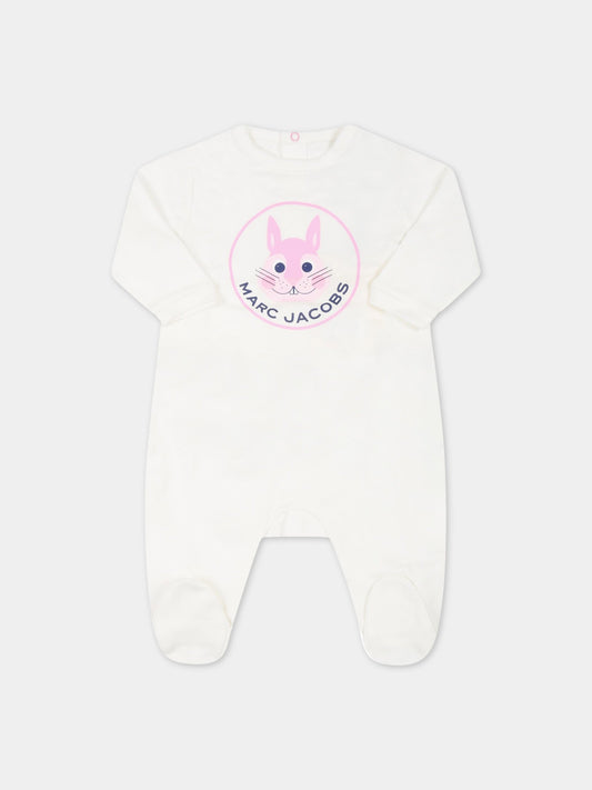 Tutina avorio per neonata con coniglio,Little Marc Jacobs,W97097 117